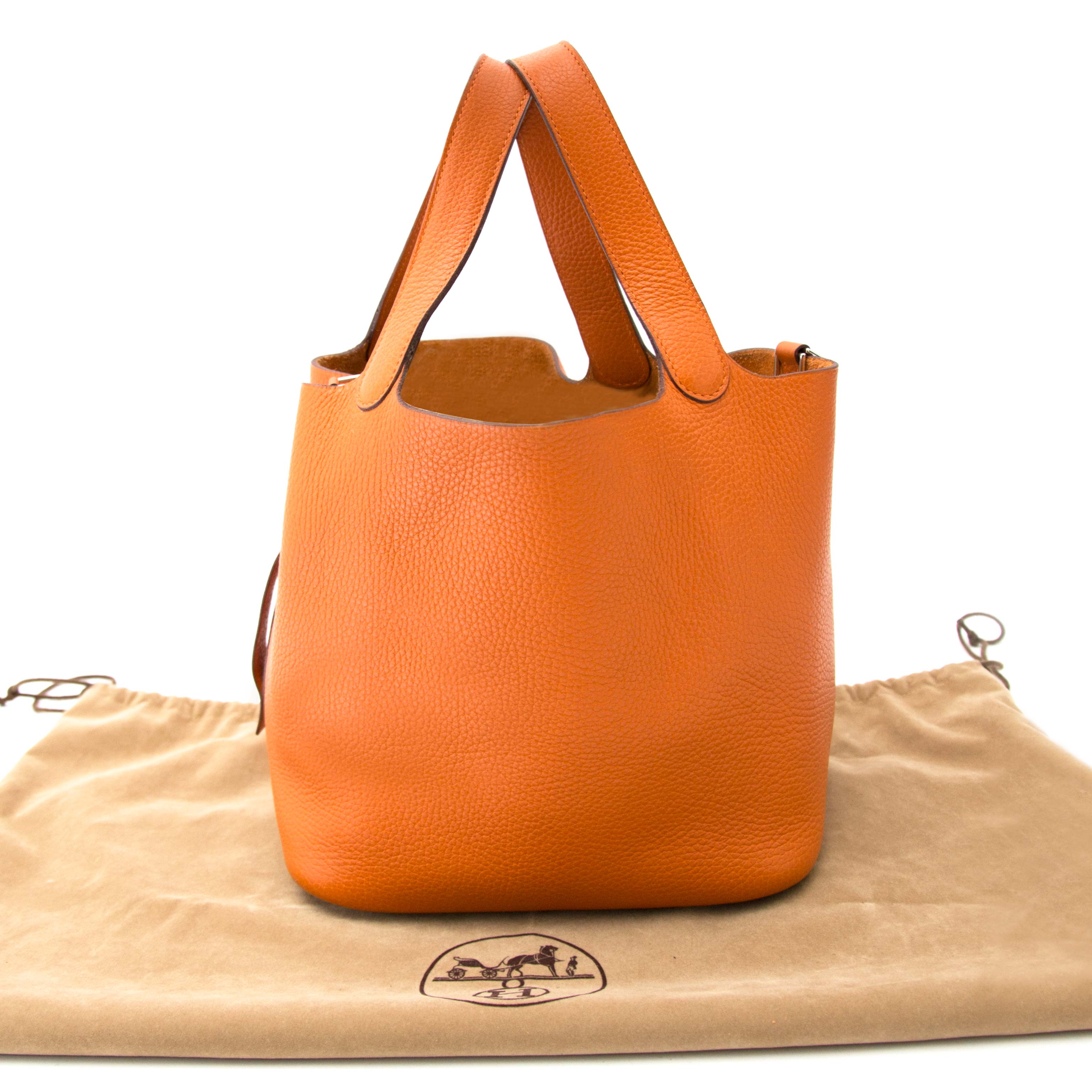 Hermes Double Sens Gold/Orange Shopping Tote Bag. ○ Labellov