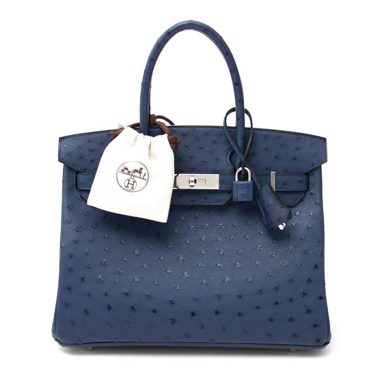 BRAND NEW Hermes Ostrich Birkin Blue De Malte 30 PHW ○ Labellov ○ Buy and  Sell Authentic Luxury