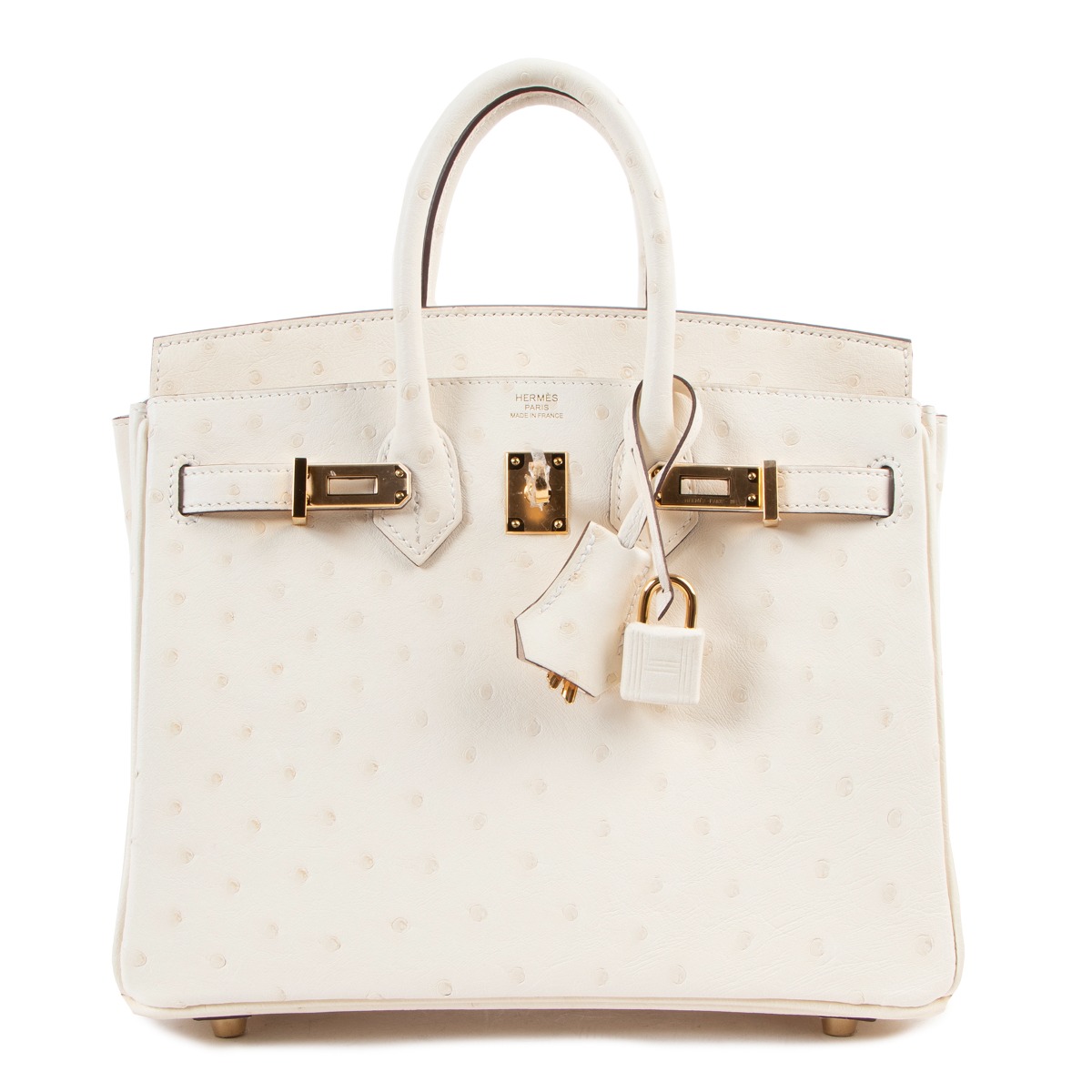 Hermès - Authenticated Birkin 25 Handbag - Ostrich Gold Plain for Women, Never Worn
