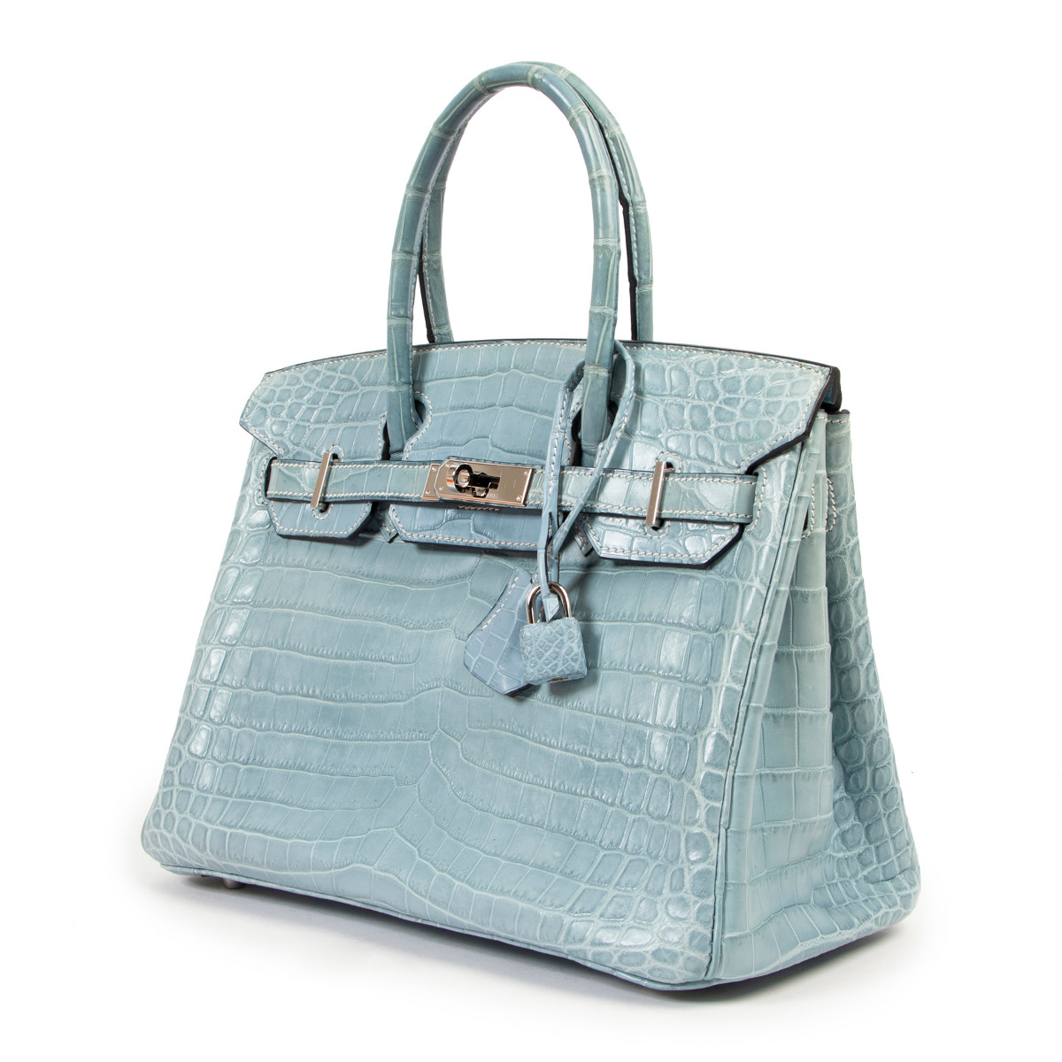 Birkin 25 HERMES croco niloticus bleu brigthon - VALOIS VINTAGE PARIS