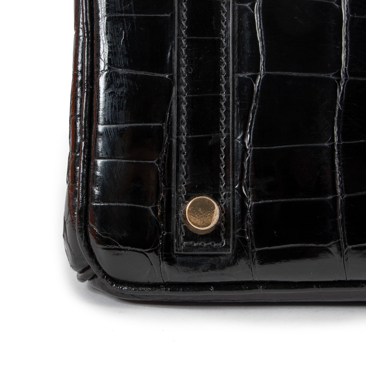 Hermès Birkin 25 Noir (Black) Crocodile Niloticus Lisse Gold Hardware GHW