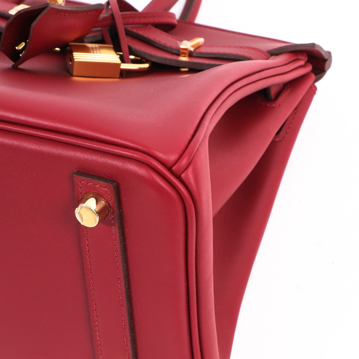 Hermes Birkin bag 25 Rouge vif Jonathan leather Gold hardware