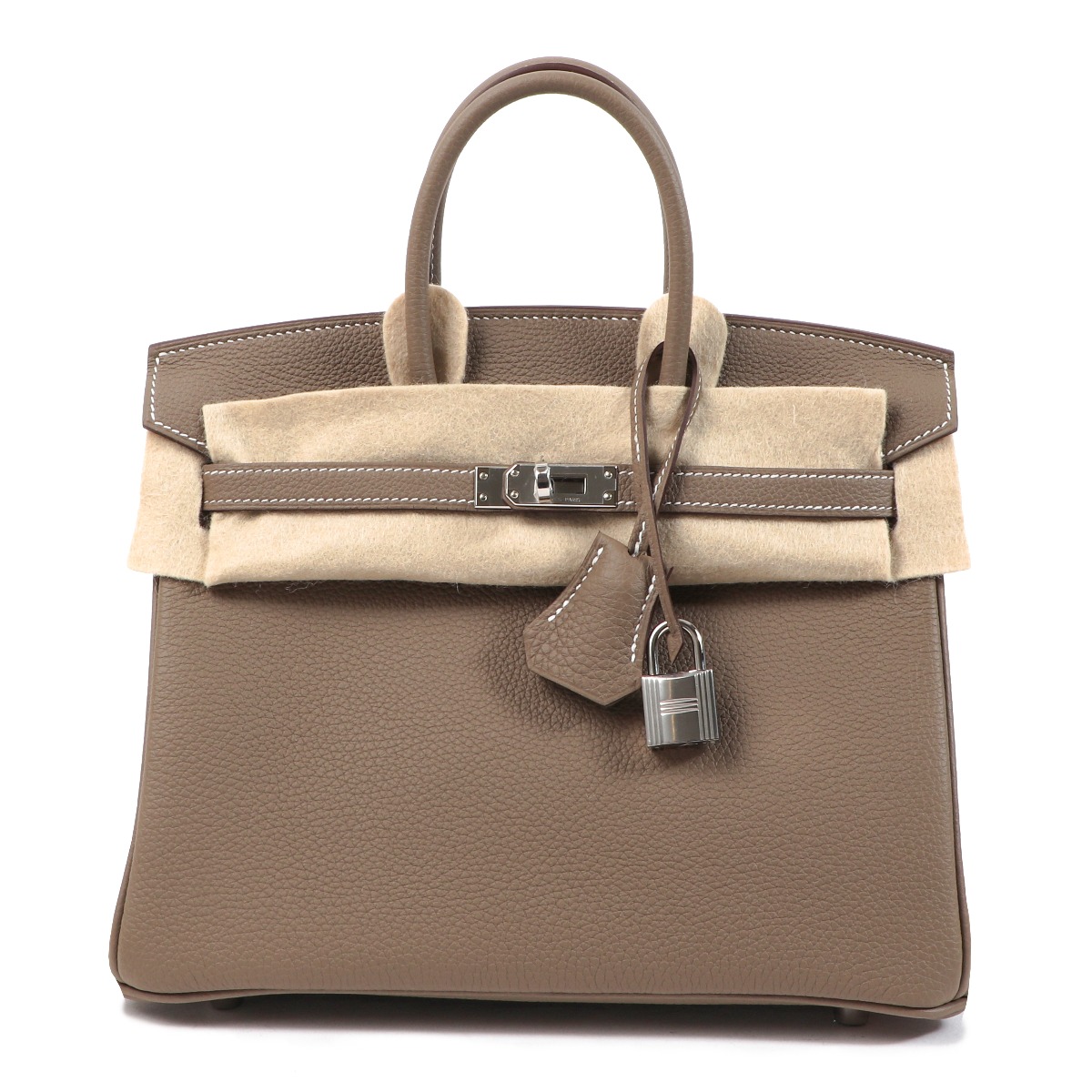 Hermès Birkin 25 In Etoupe Togo Leather With Palladium Hardware