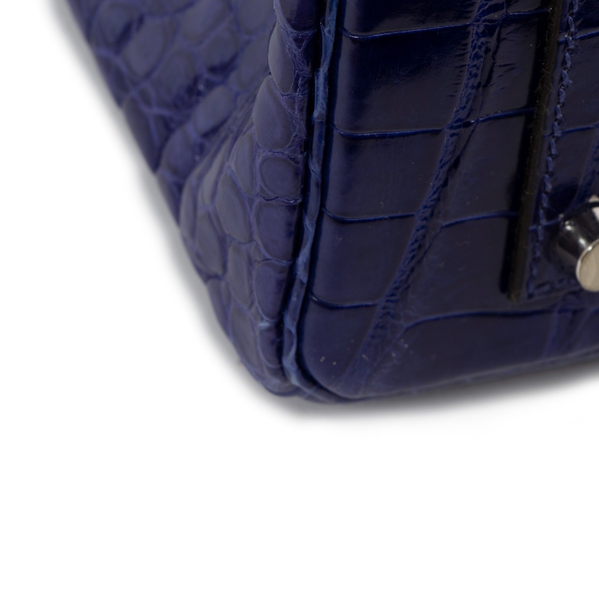 Hermes Birkin 35 Bleu Roi Porosus Lisse Shiny Palladium Hardware #J -  Vendome Monte Carlo