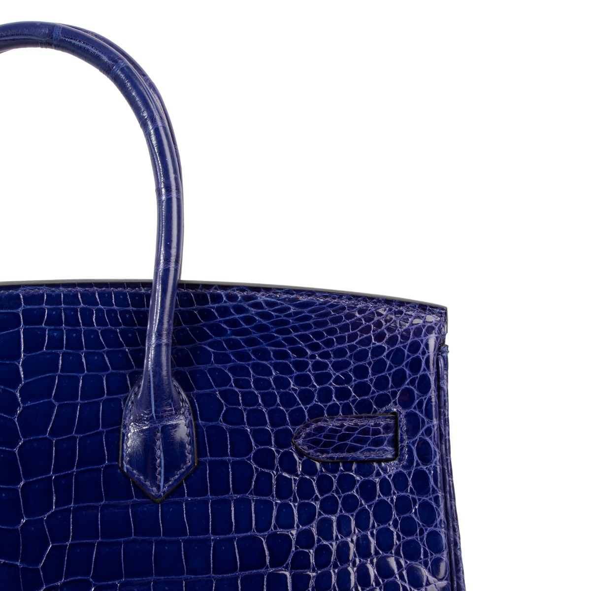 Hermès Birkin 35 Porosus Crocodile Bleu Electrique - Palladium