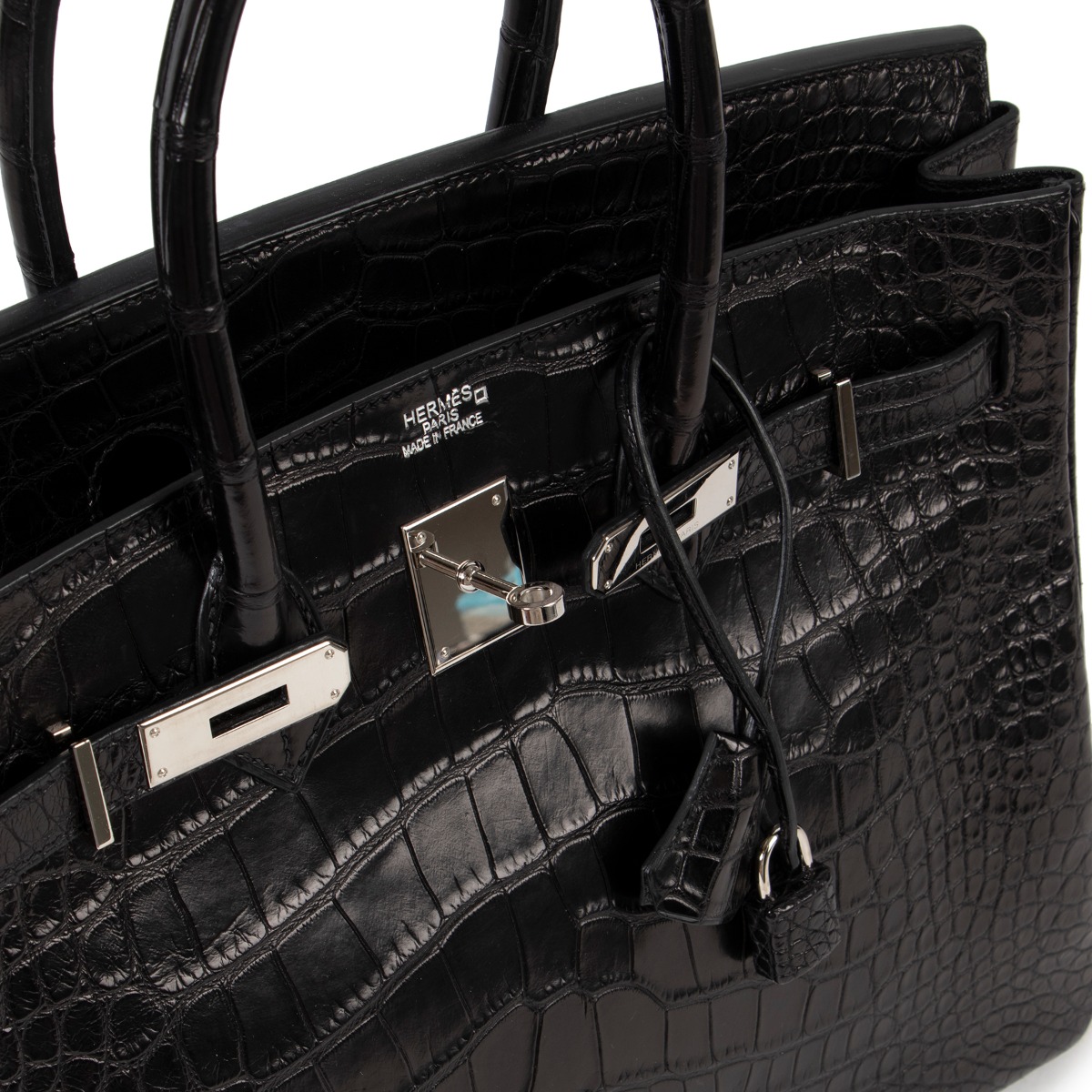 Hermes Birkin 35 Noir Black Alligator Mat Matte Palladium Hardware #R -  Vendome Monte Carlo