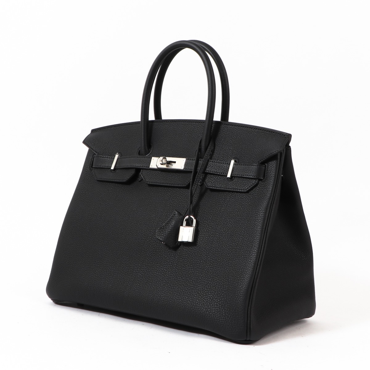 Hermes Black Togo Leather Palladium Plated Birkin 35 Bag