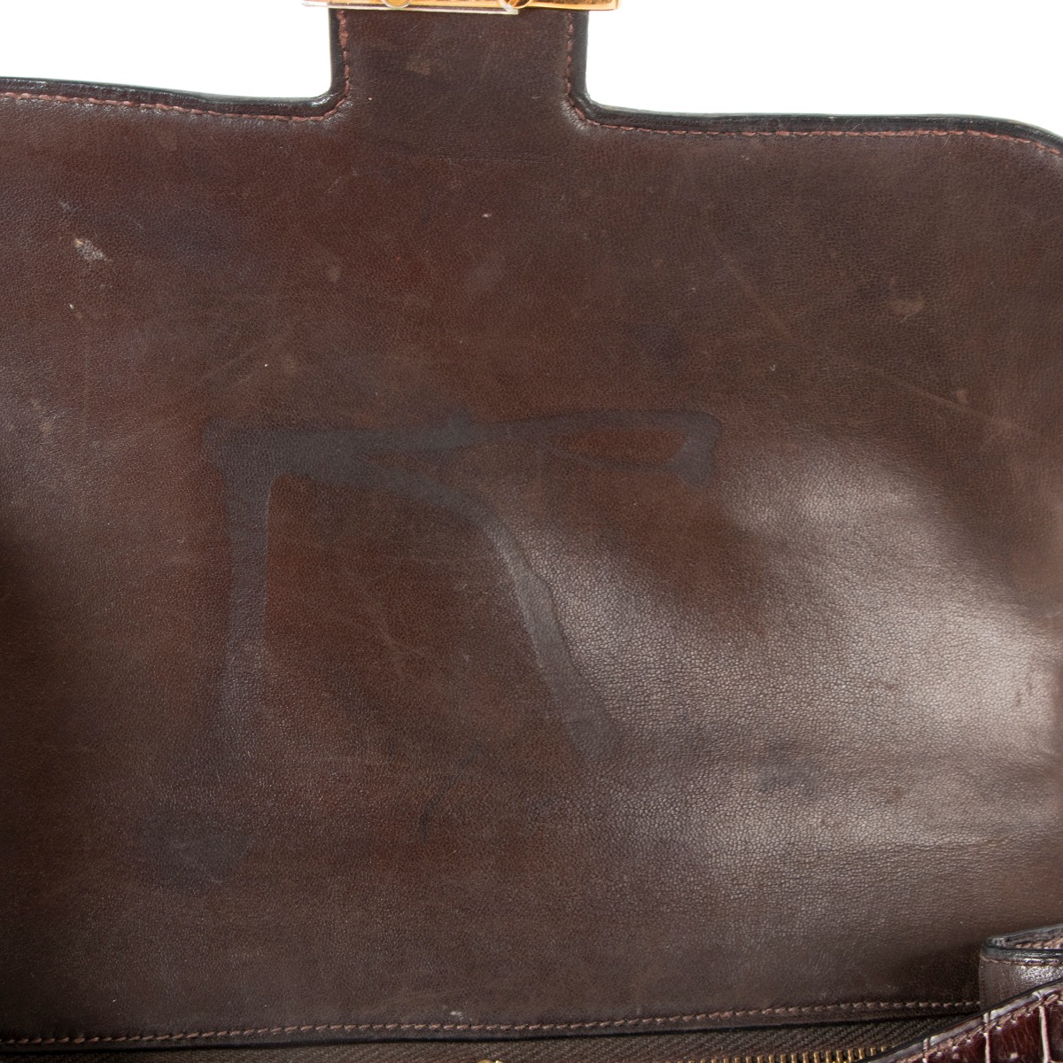67174 auth HERMES Rouge H burgundy Box leather CONSTANCE 23 Shoulder Bag  VINTAGE