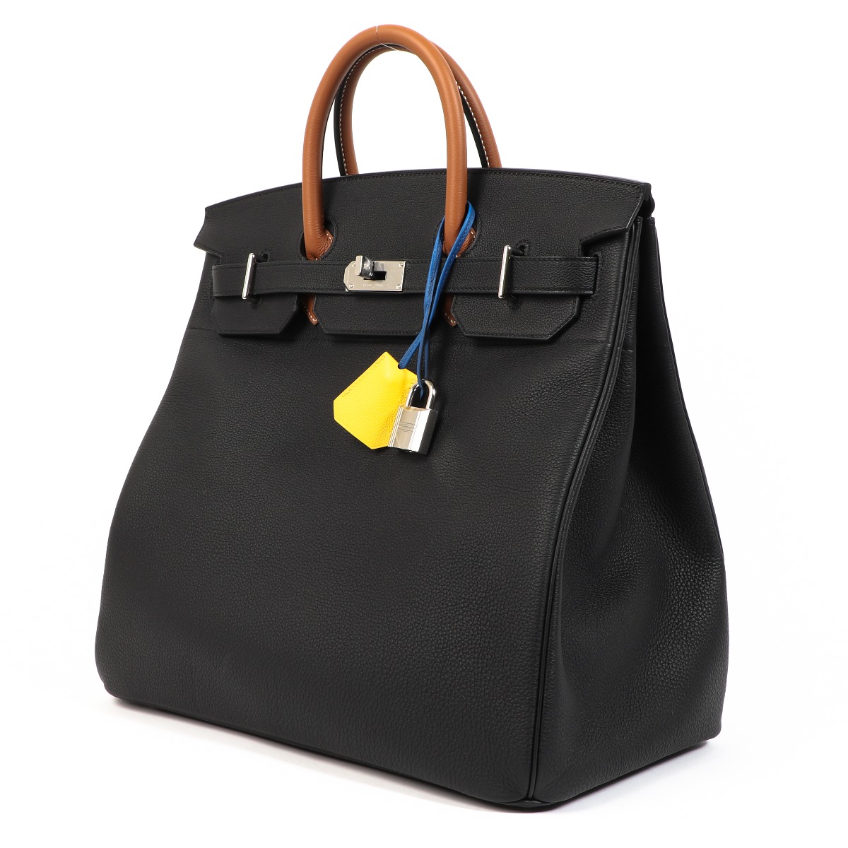 Hermes HAC 40 cm HAUT A COURROIES Bag □K Black Fjord Leather