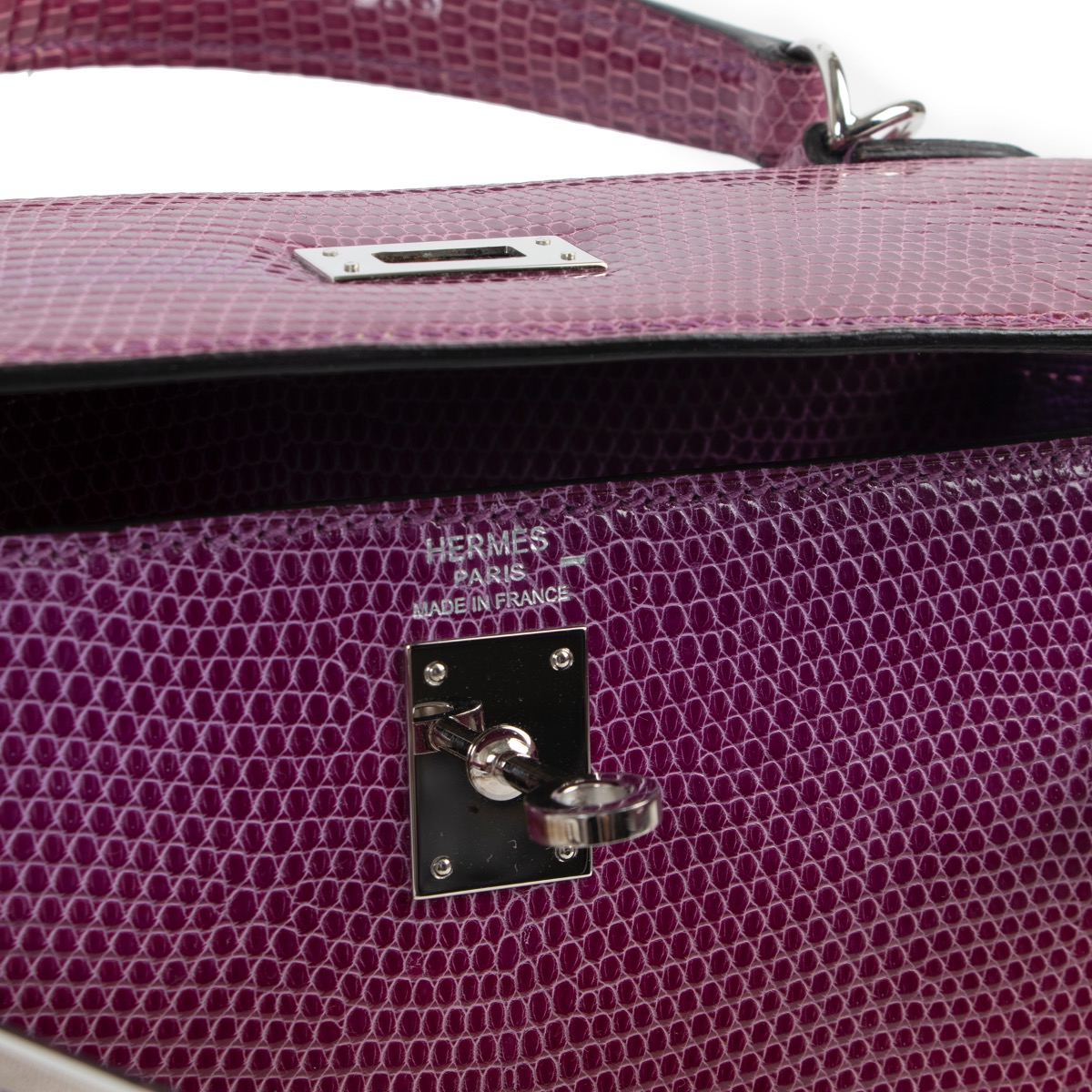 Hermès Kelly Sellier 25 Ombre Shiny Salvatore Lizard PHW from 100