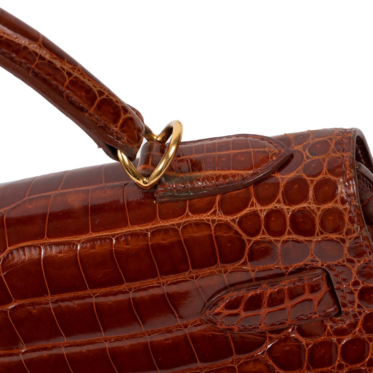 Hermes Kelly 32 Bag Matte Fauve Barenia Porosus Crocodile with Gold Ha –  Mightychic