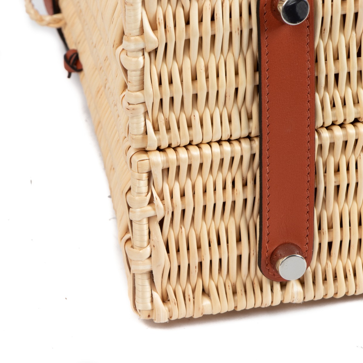 Hermès Wicker and Barenia Leather Picnic Bag Kelly 35cm