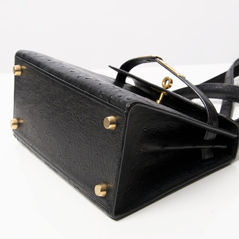 Kelly mini leather handbag Hermès Grey in Leather - 33035317