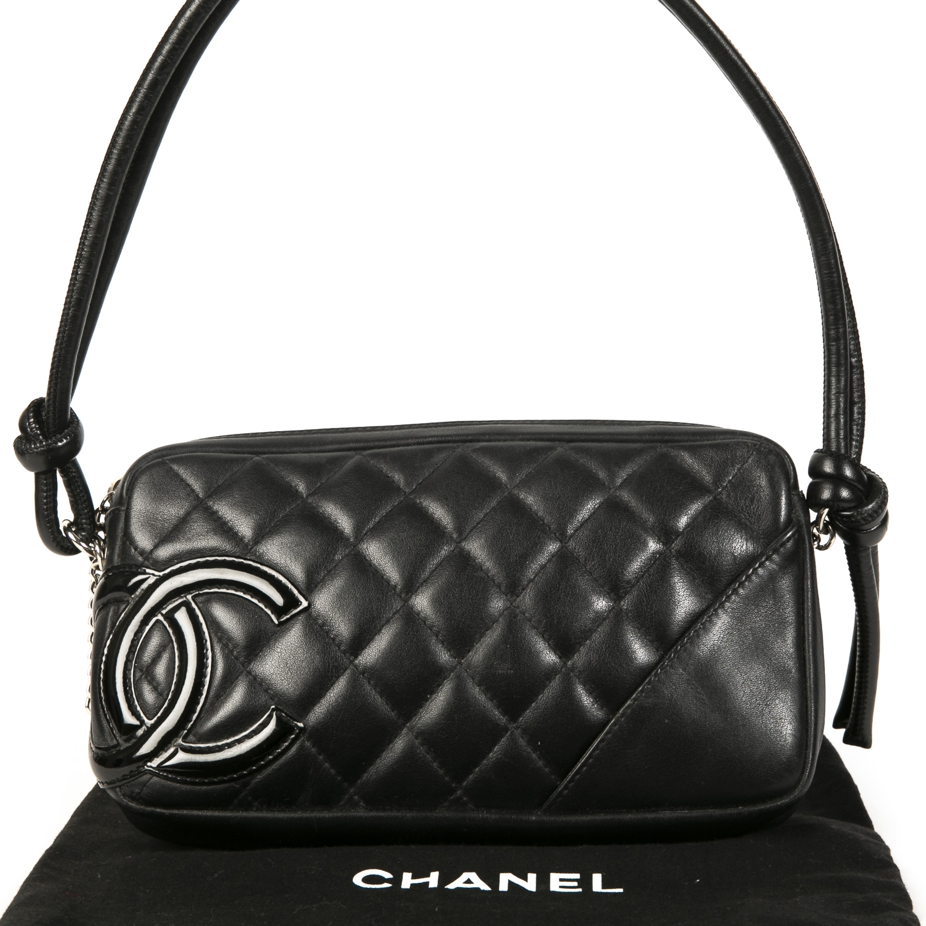 Chanel Cambon Ligne Pochette Black White Cream Leather ref.103560