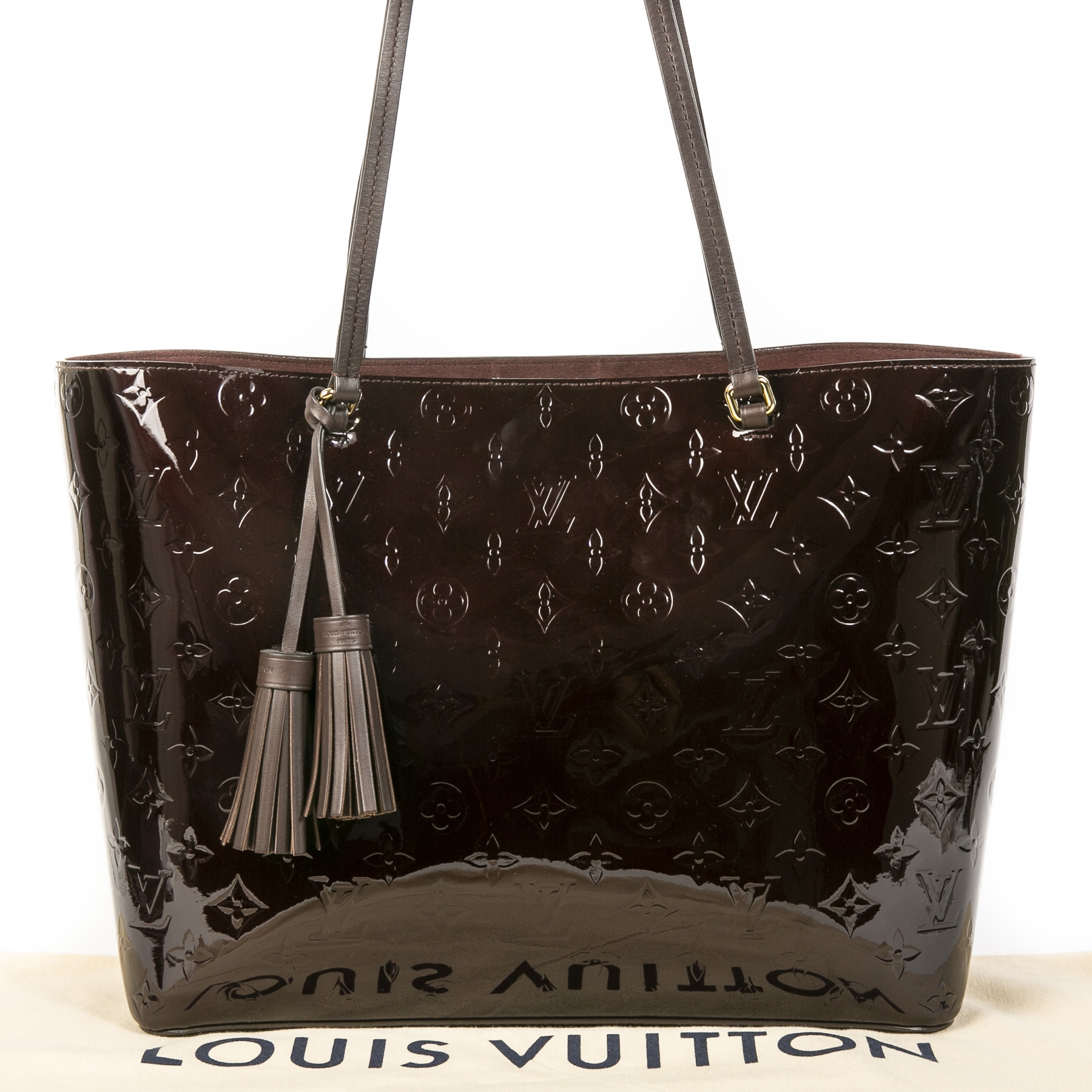 Louis Vuitton Amarante Vernis Long Beach MM Tote Bag – FashionsZila