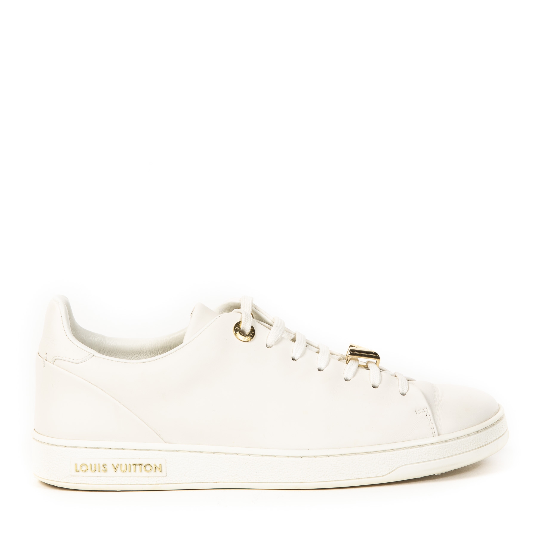 Frontrow leather trainers Louis Vuitton White size 40 EU in Leather -  35721338