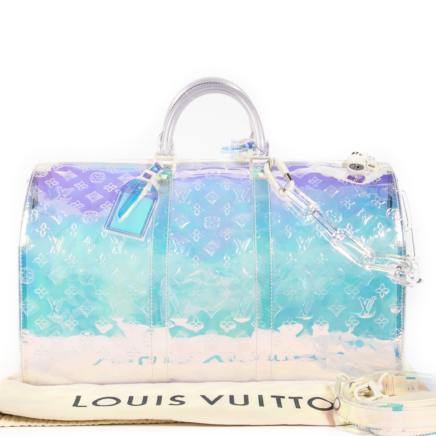 Louis Vuitton Keepall Bandouliere Bag Limited Edition Monogram Pastel Noir  50 - ShopStyle