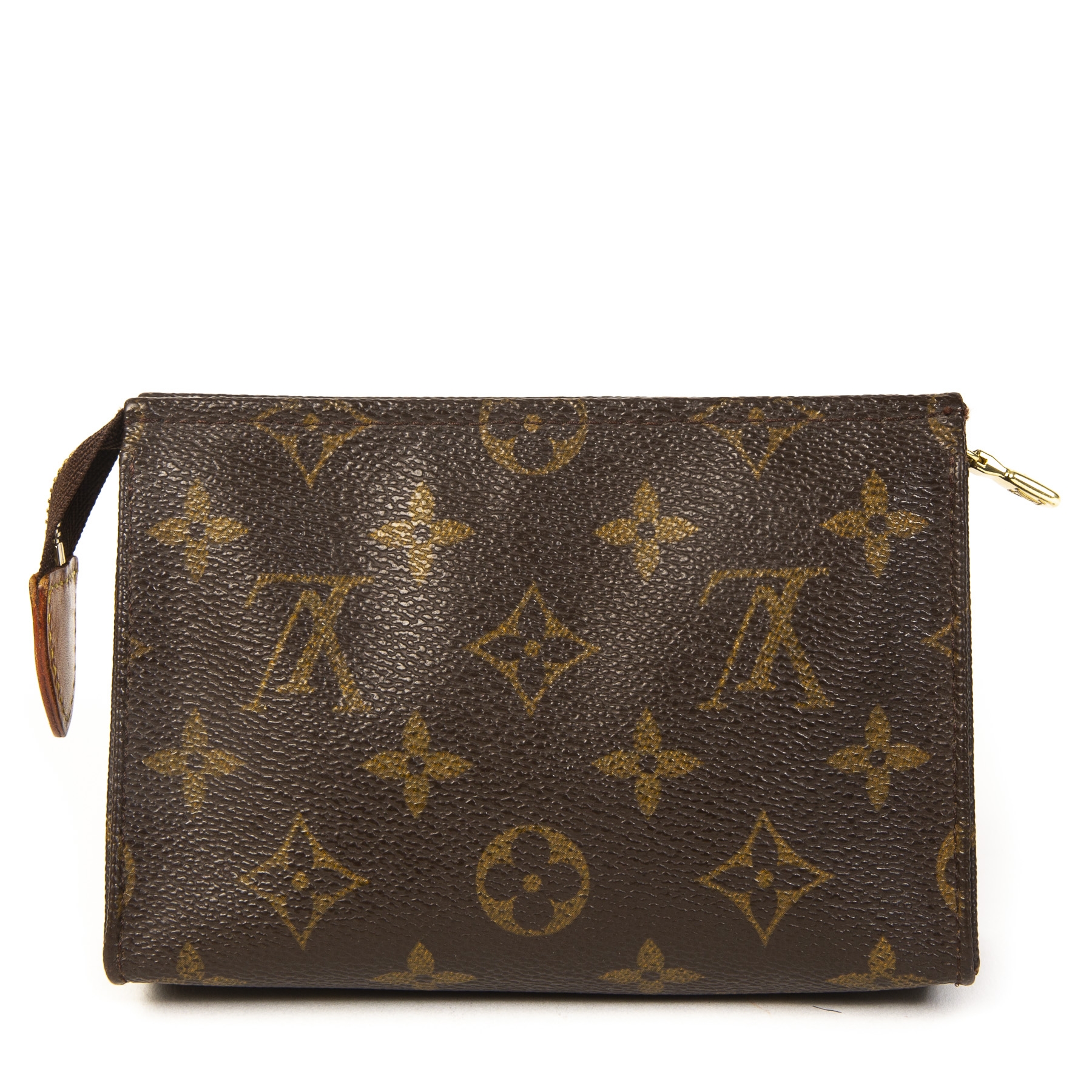 LOUIS VUITTON Toiletry 19 Monogram Canvas Cosmetics Pouch Brown