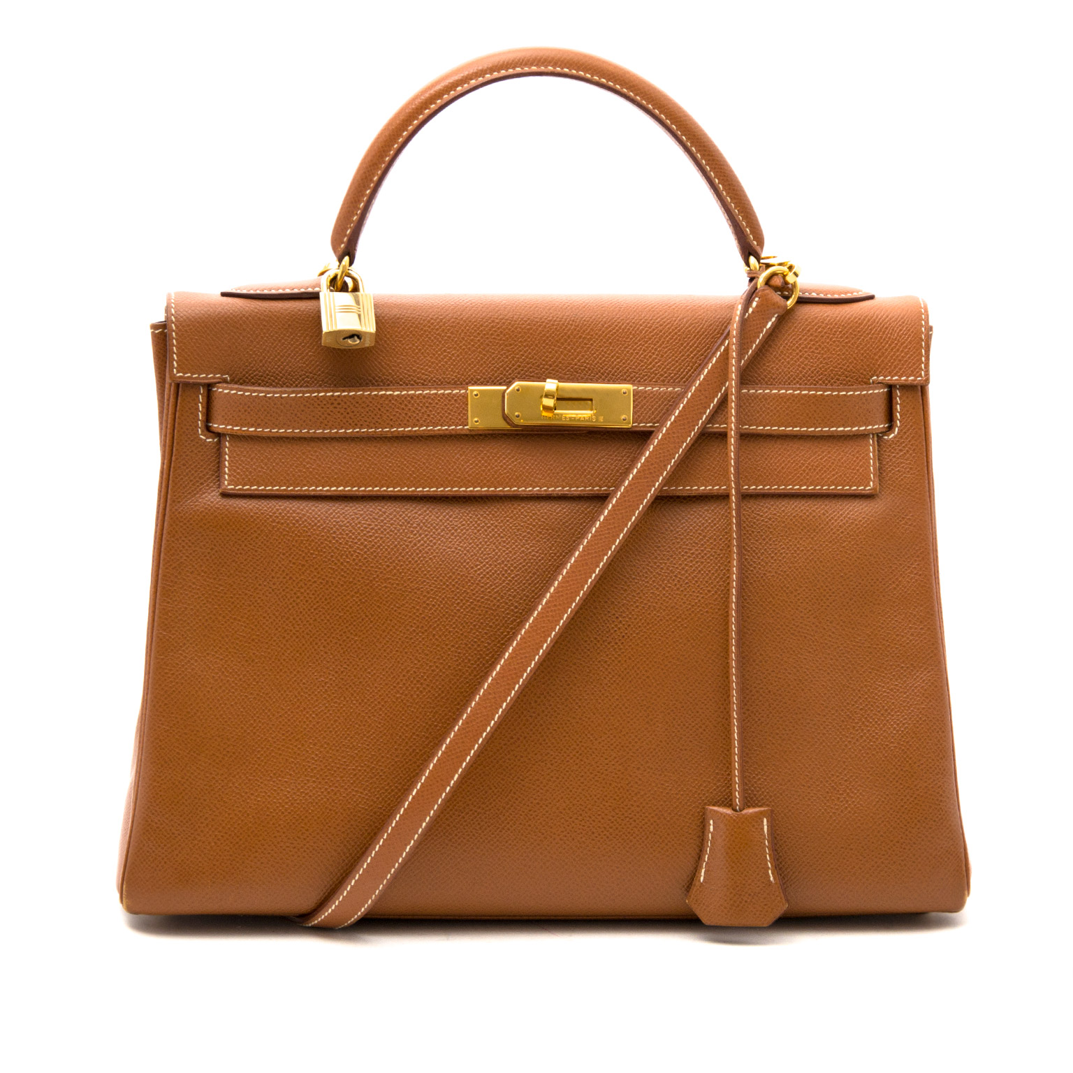 Hermes Kelly 32 Courchevel Naturel with GHW