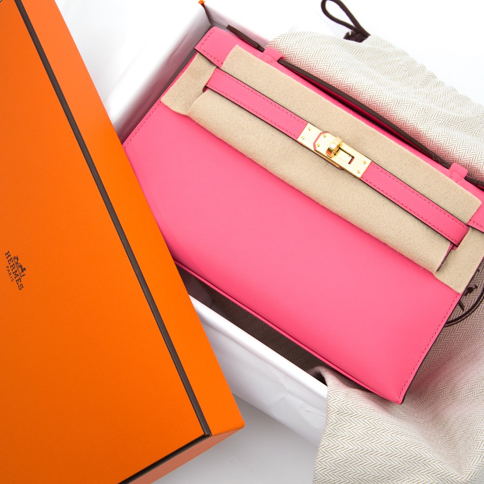 online hermes new hermes kelly mini rose azalee gold hardware ○ Labellov ○  Buy and Sell Authentic Luxury