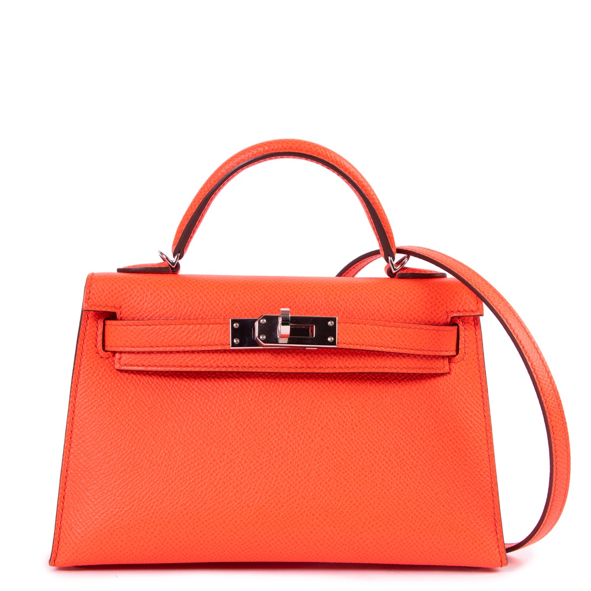 Hermes L3 Rose Purple Mini Kelly II 20 Epsom Palladium Hardware For Sale at   #summe…