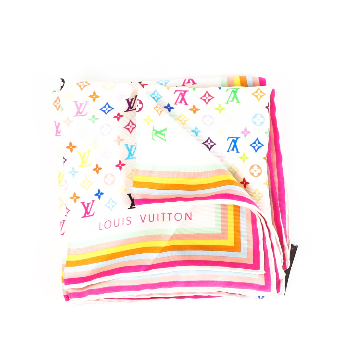 Louis Vuitton // White Multicolore Murakami Silk Scarf – VSP