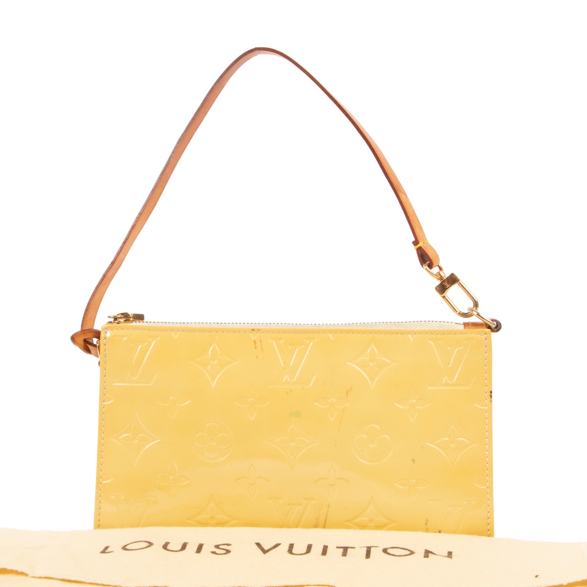 LOUIS VUITTON Accessory Pouch bag Yellow Flower Lexington Verni Authentic