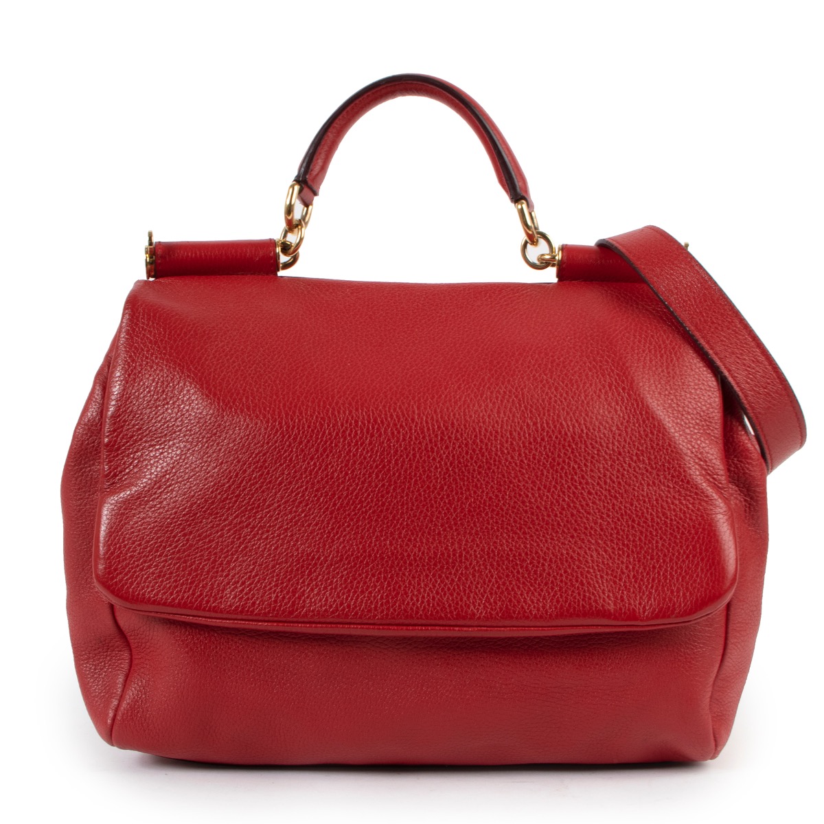 Dolce & Gabbana Red Leather Soft Miss Sicily Bag ○ Labellov ○ Buy and Sell  Authentic Luxury