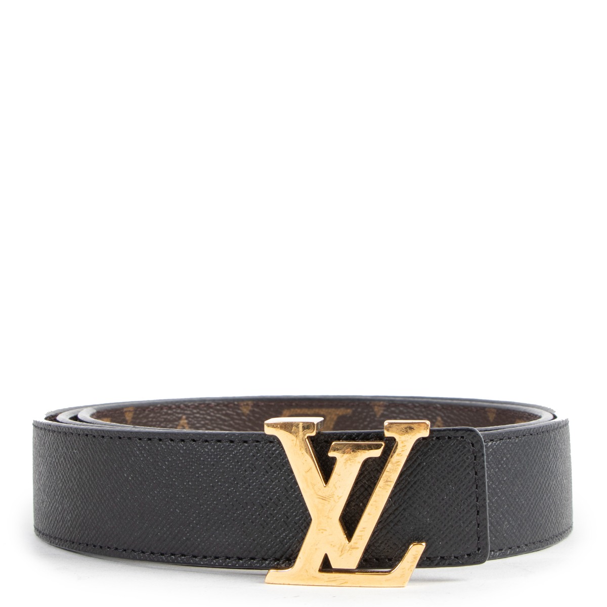 Louis Vuitton Initials 30MM Reversible Belt - Size 80 ○ Labellov