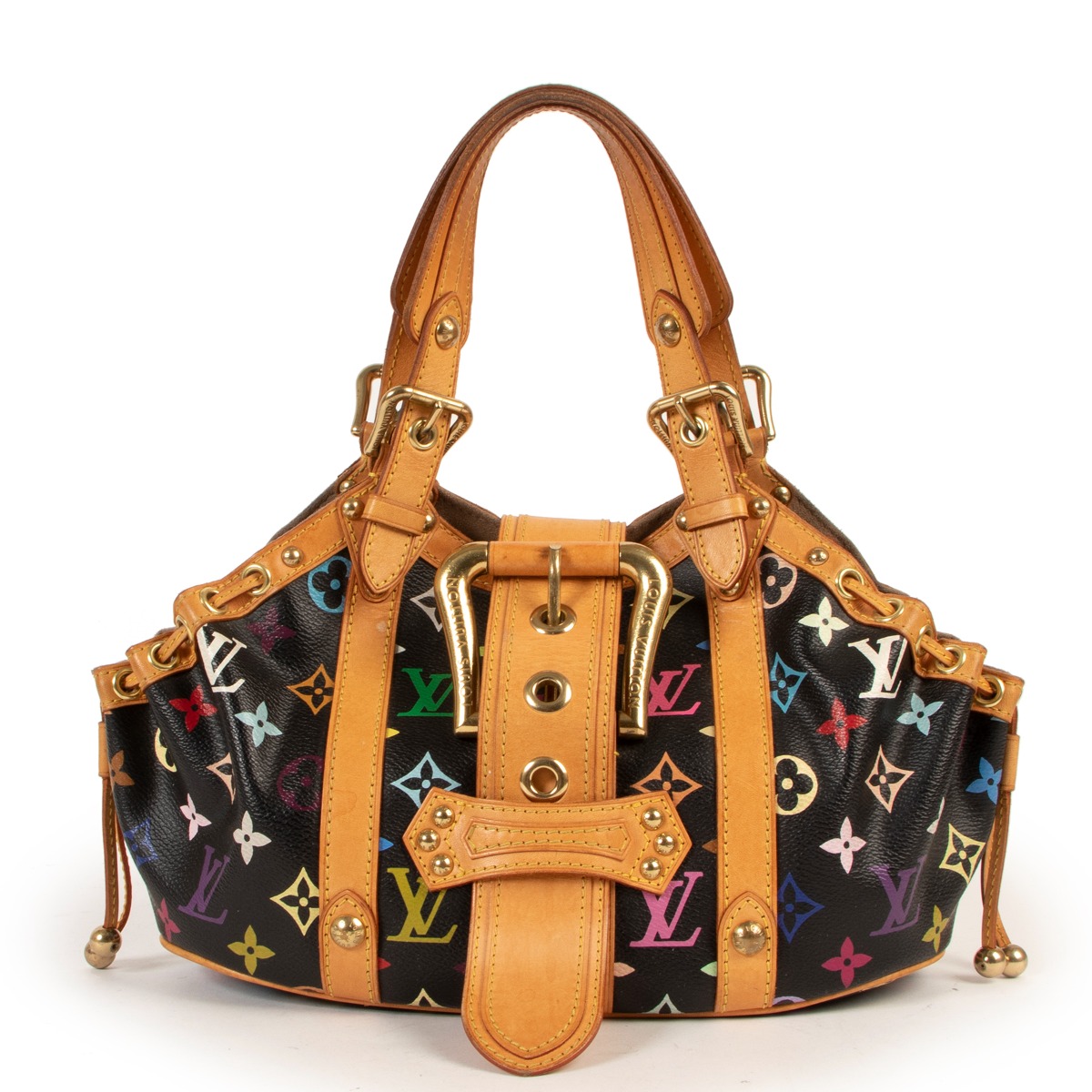 Louis Vuitton Monogram multicolor Teda PM Handbag PVC Canvas Leather #2782D