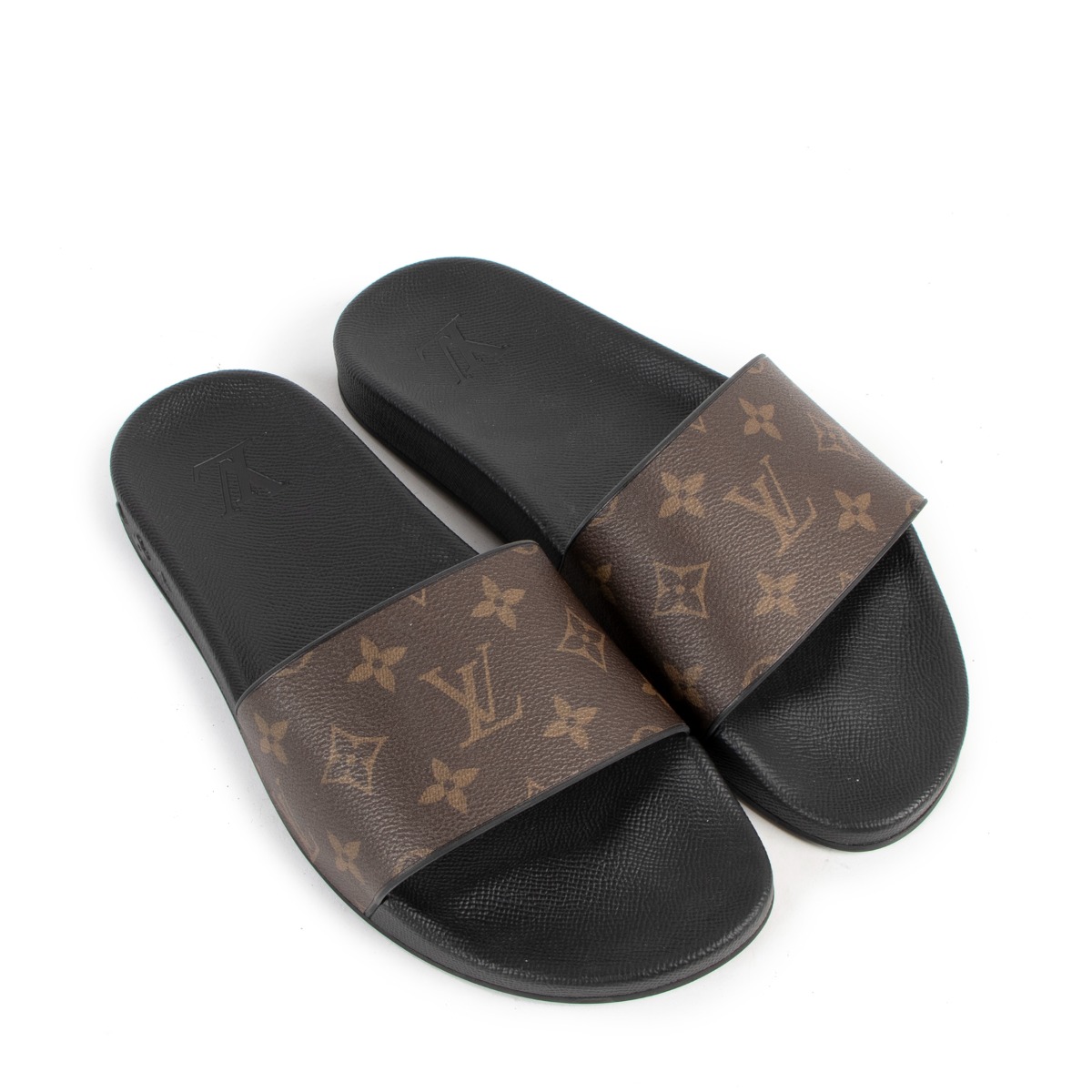 Louis Vuitton Waterfront Mule Monogram Slippers In Black And White - Praise  To Heaven