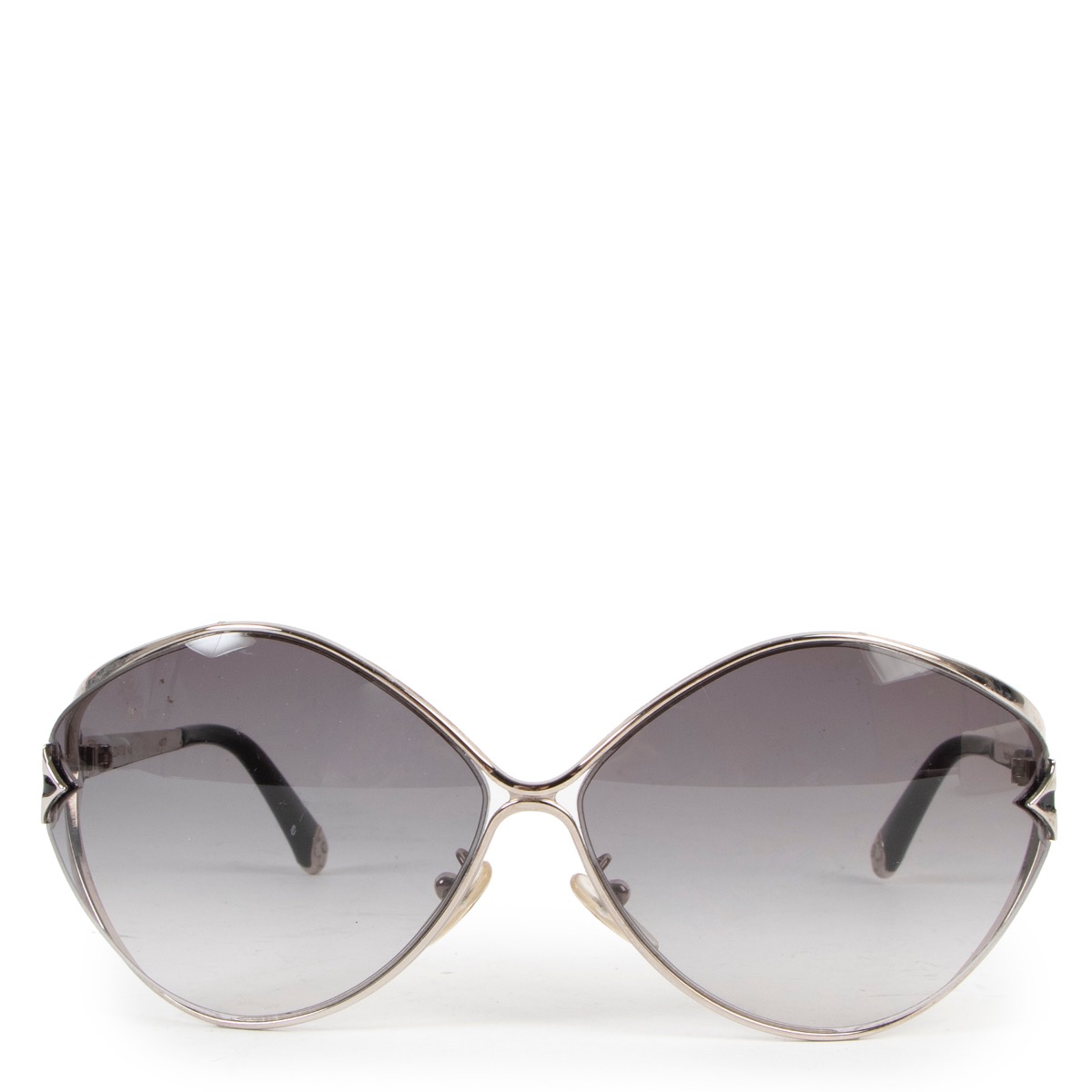 Leather sunglasses Louis Vuitton Silver in Leather - 30695826