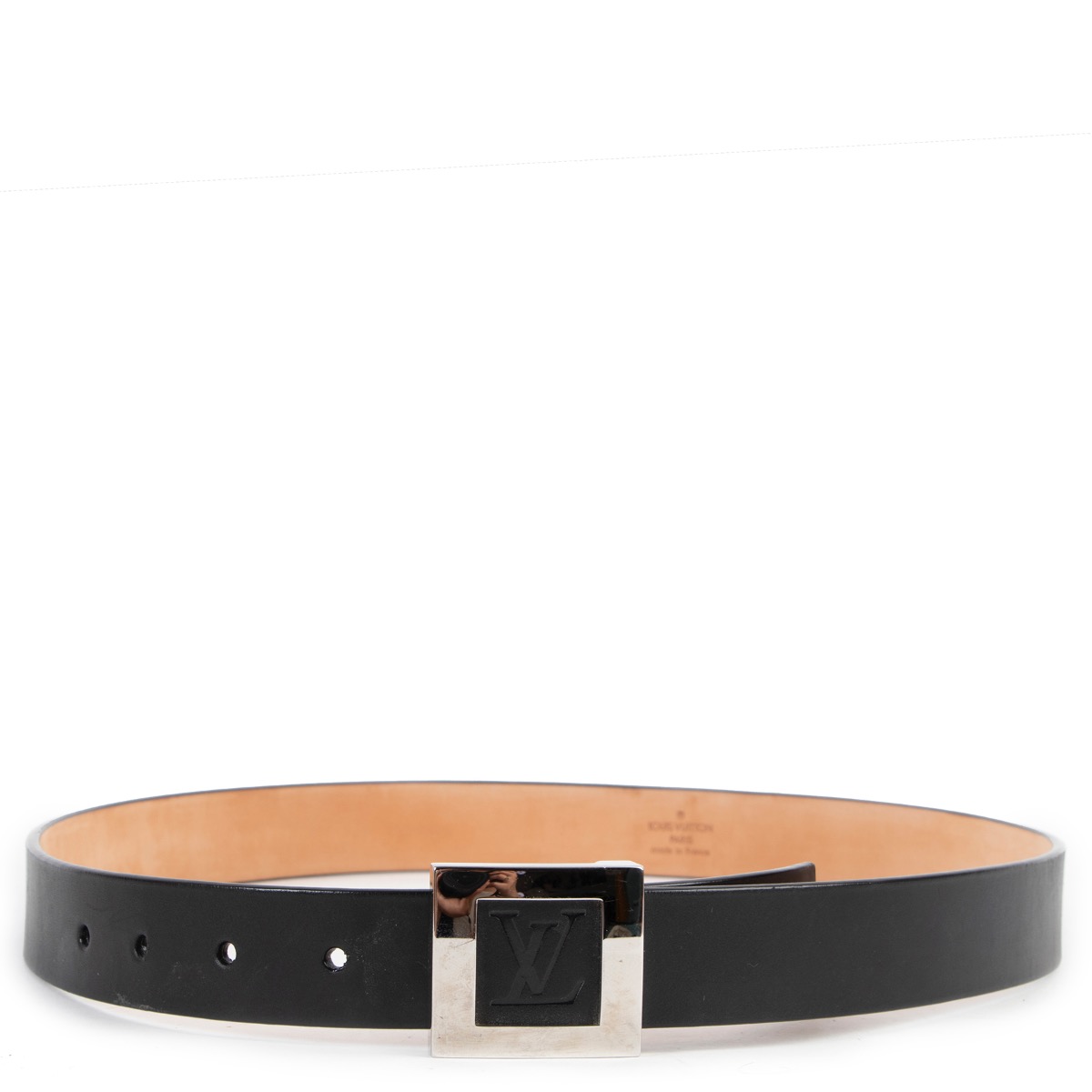 Lv circle leather belt Louis Vuitton Black size 90 cm in Leather - 35180610