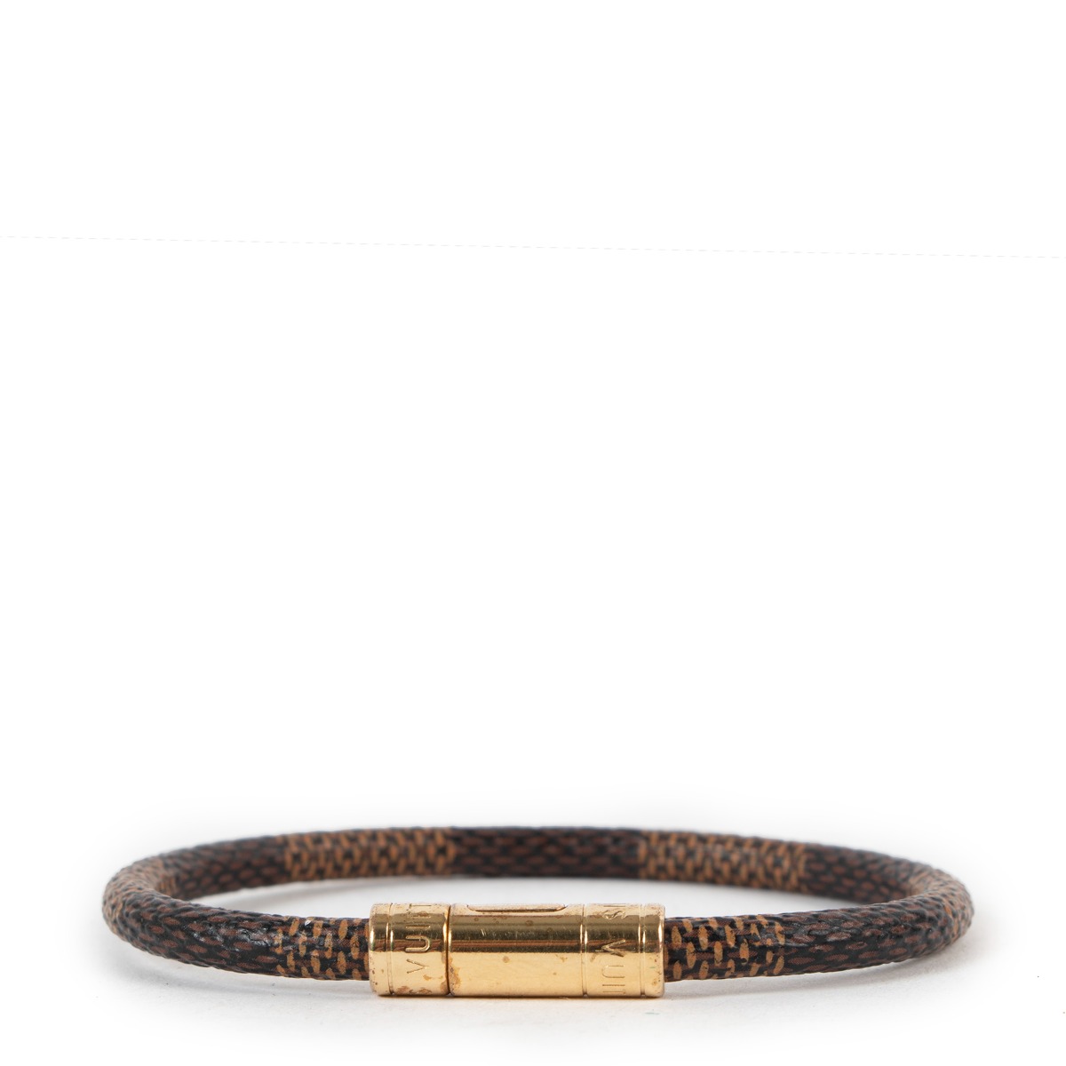 Louis Vuitton Keep It Brown Damier Ebene Canvas Bracelet at