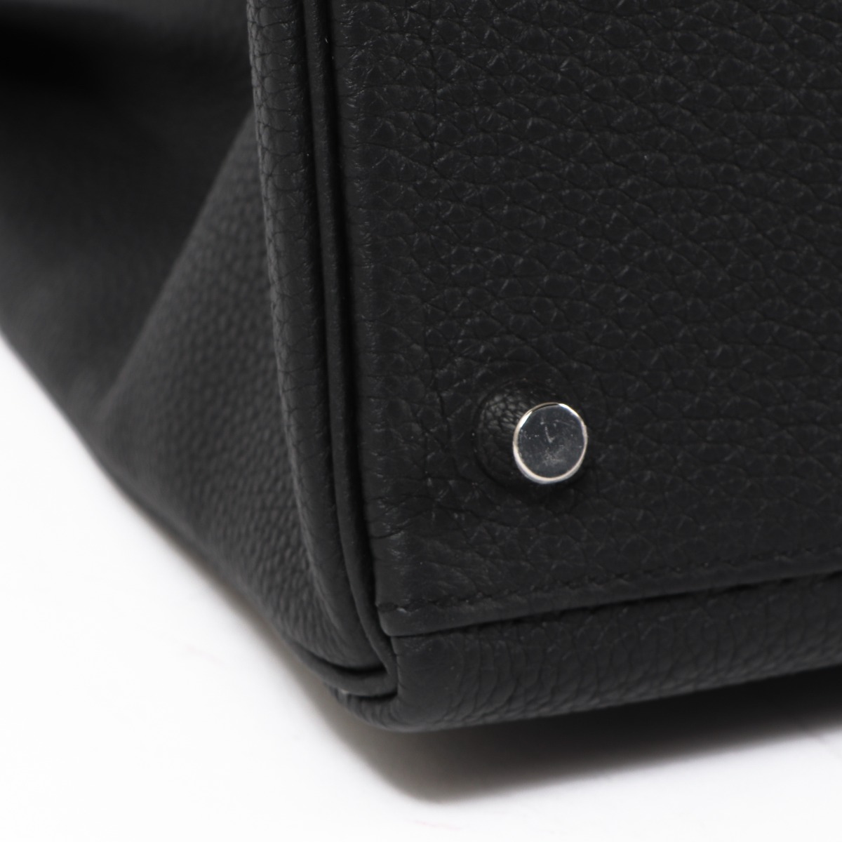 Hermès Kelly 35 Retourne Black Clemence Palladium Hardware