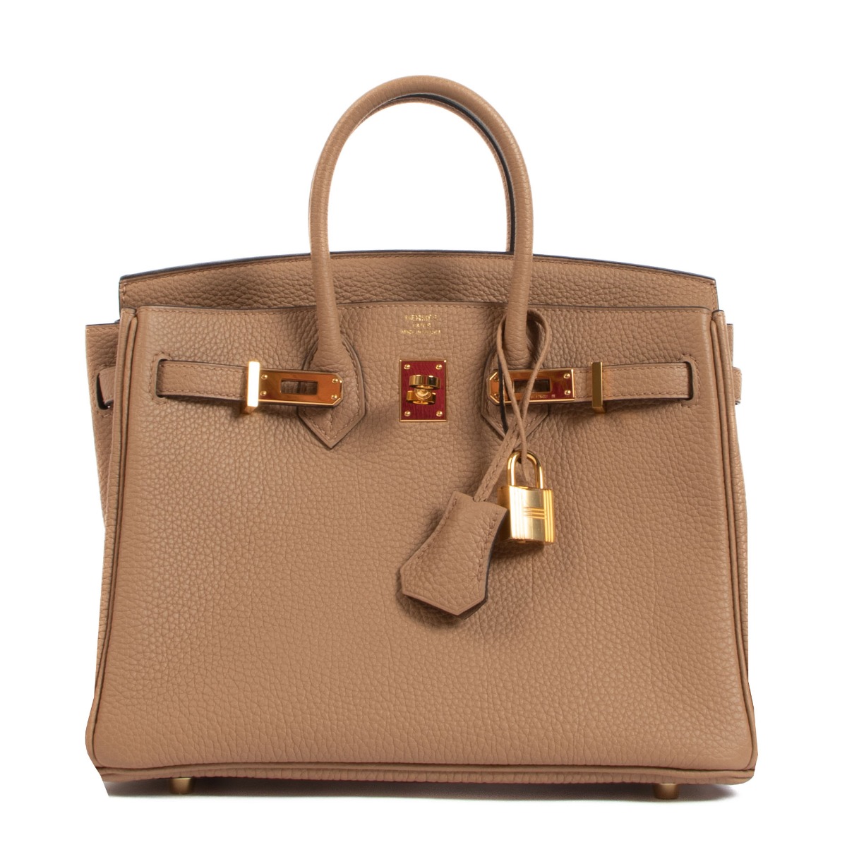 Hermes Birkin 25 Togo Chai Handbag