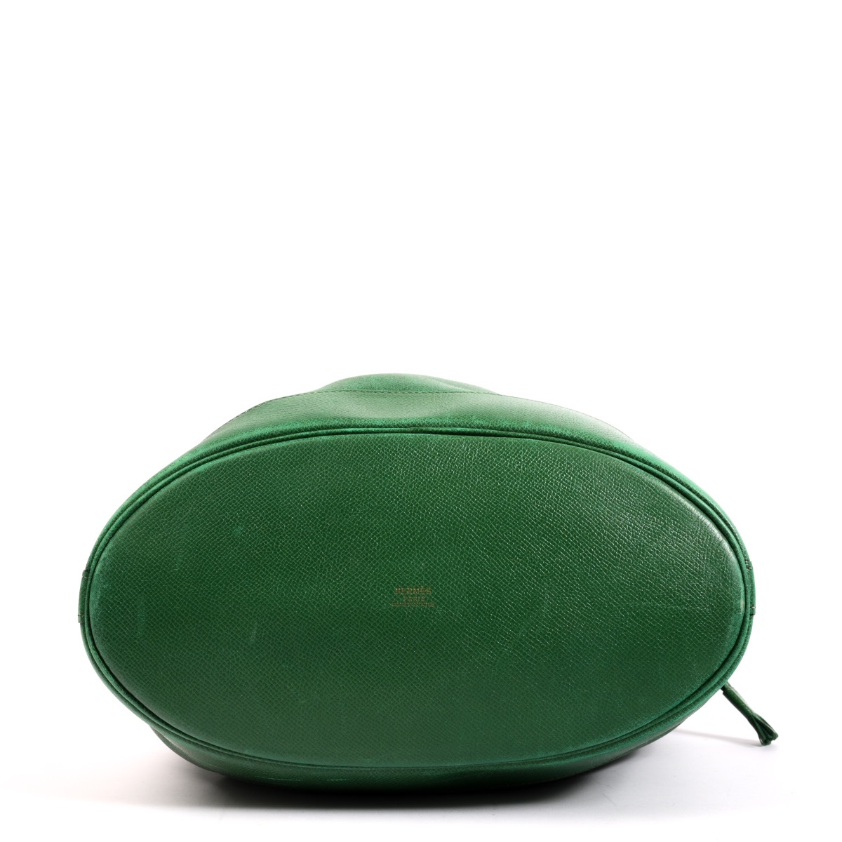 Hermès Green Leather Market GM Drawstring Bucket Hobo Bag 108h22