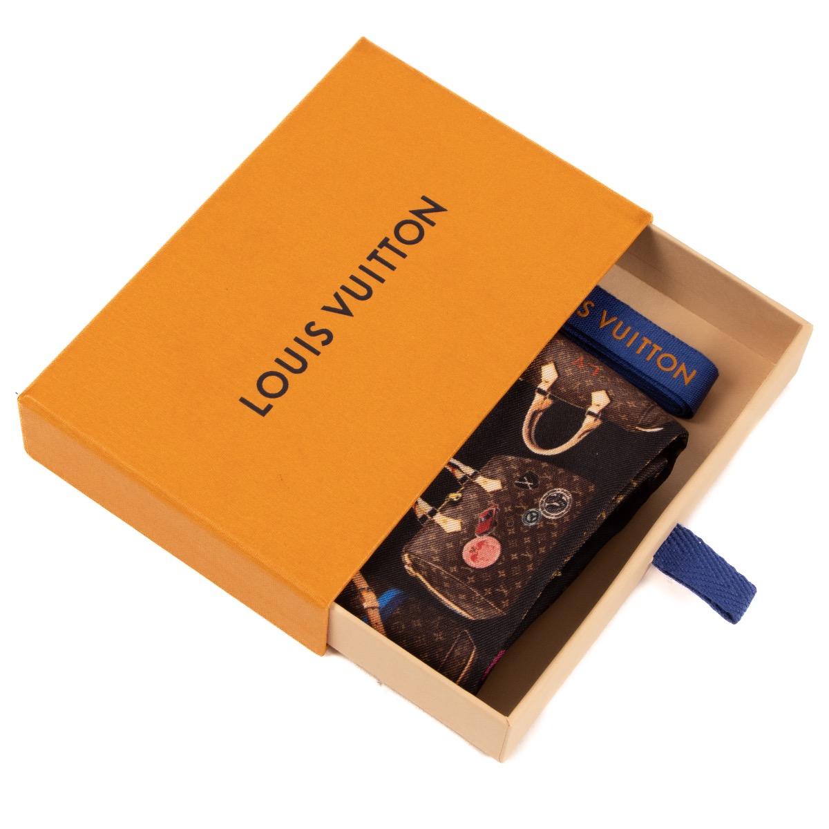 New Louis Vuitton Iconic Speedy Silk Twilly Scarf in Box at 1stDibs