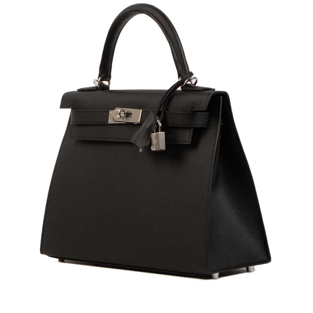 Hermes Birkin 25 Sellier Black Epsom Palladium Hardware