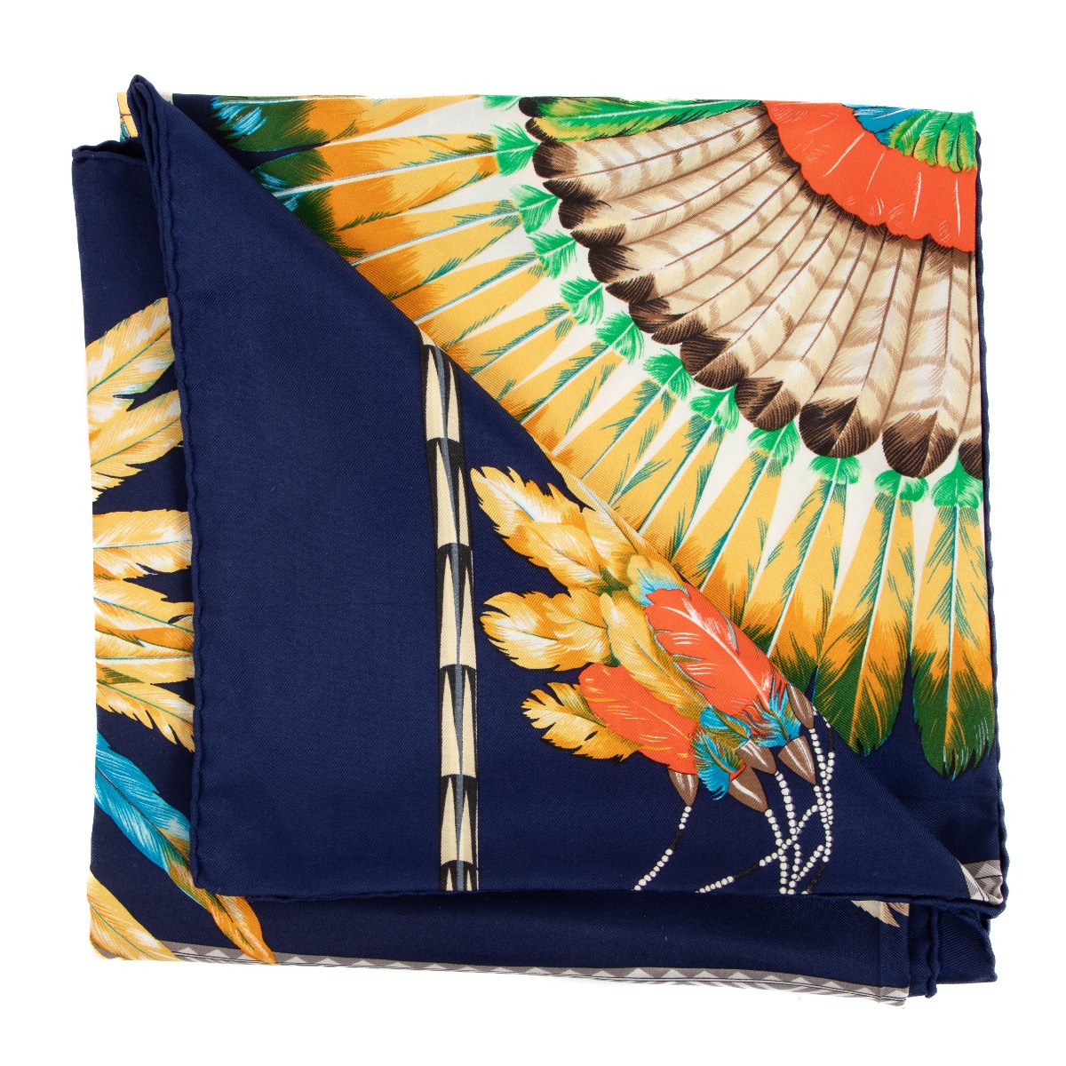 Hermès Hermes Brazil 90 Scarf in Blue Silk ref.530627 - Joli Closet