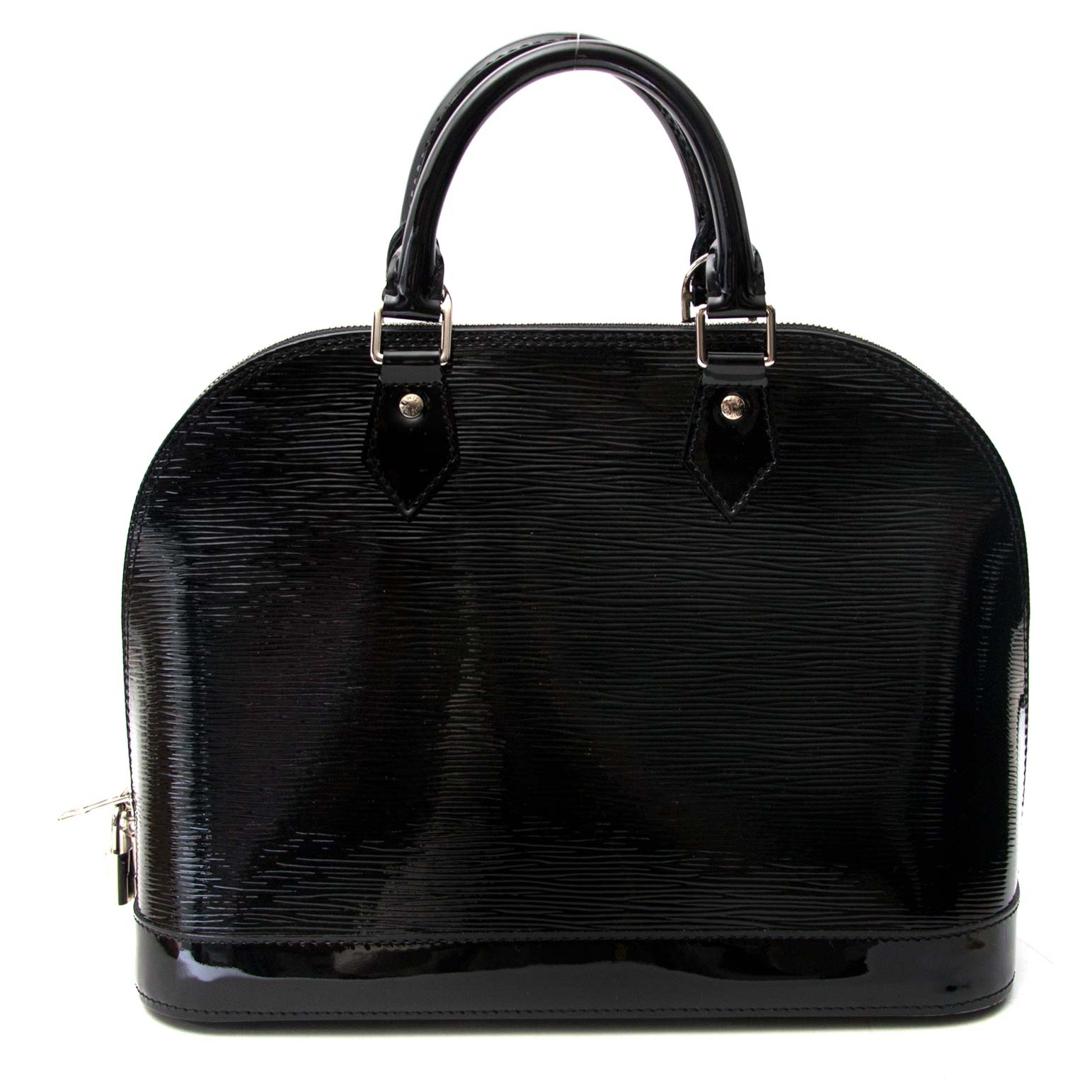 Louis Vuitton Alma Pm Patent Leather Handbag in Black