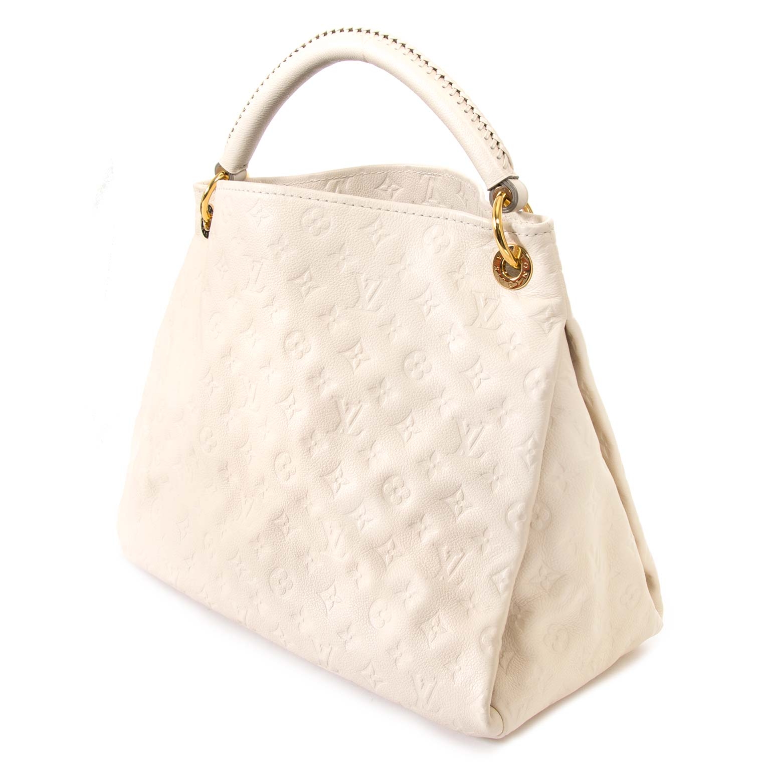 Louis Vuitton artsy MM handbag White Grey Leather ref.786214