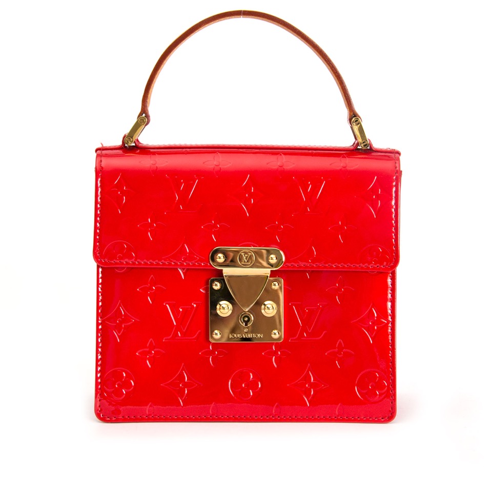 Louis Vuitton Red Monogram Vernis Stanton Tote Bag Upcycle Ready