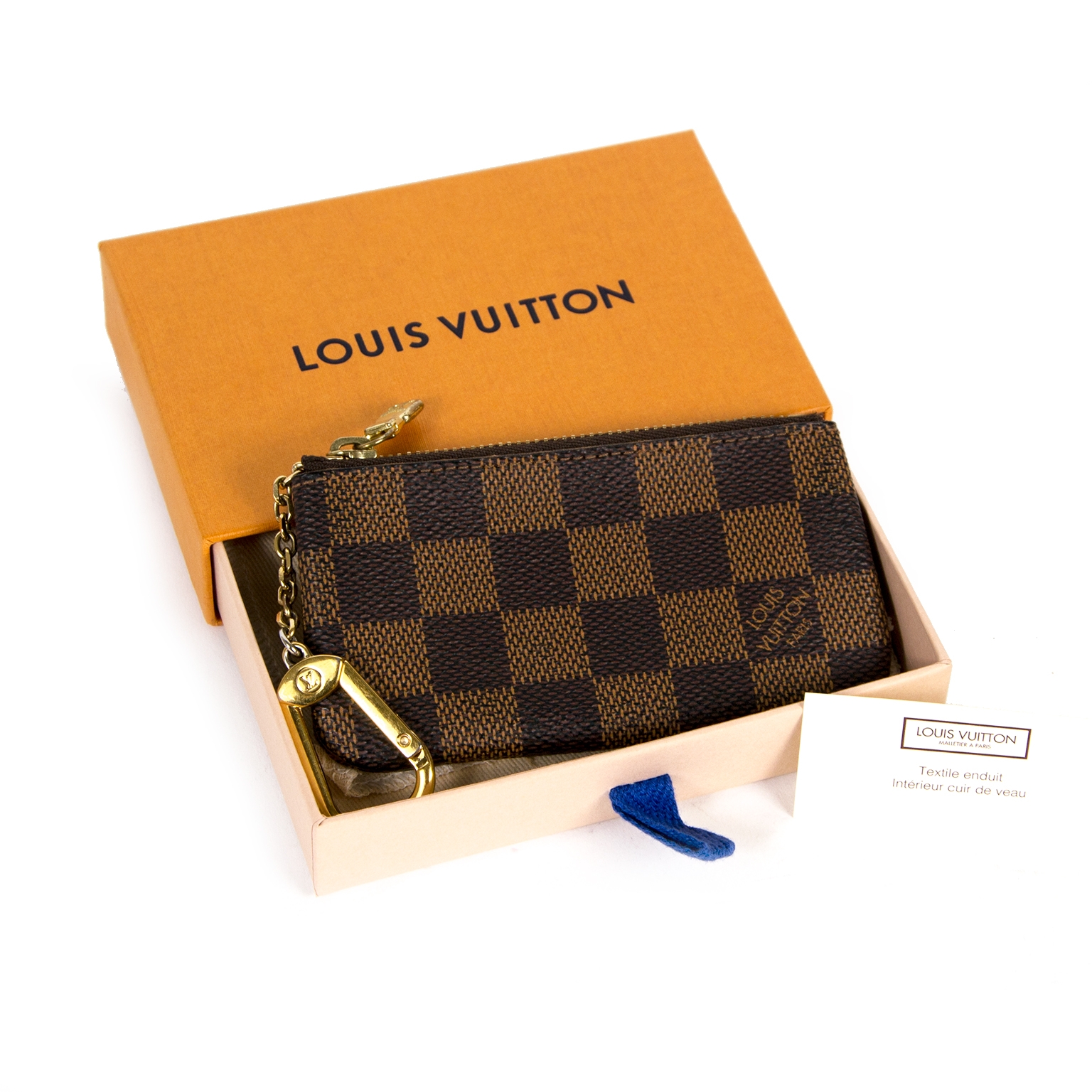 Authentic Louis Vuitton Damier Ebene Canvas Key Pouch – Paris Station Shop