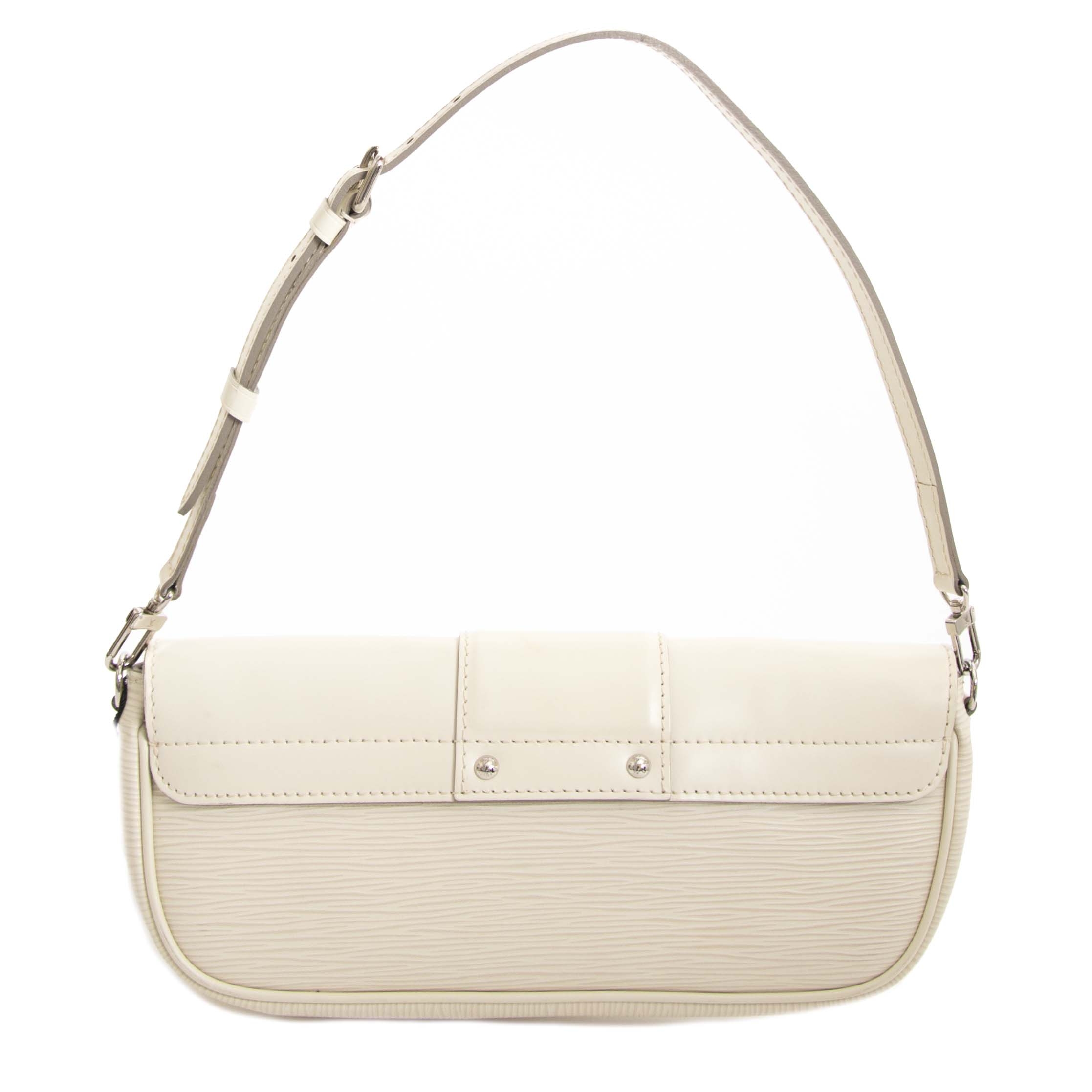 Leather clutch bag Louis Vuitton White in Leather - 31875294