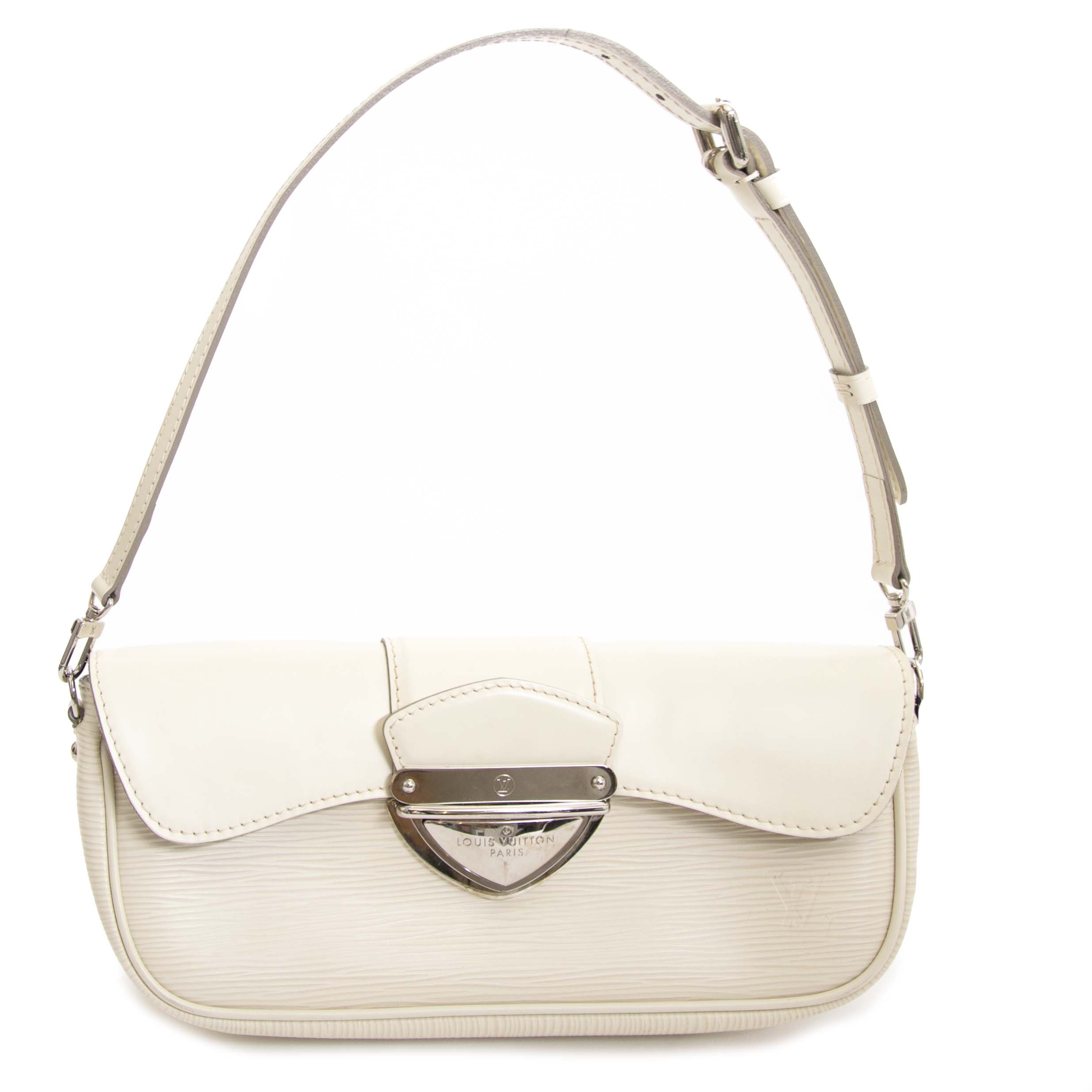 Leather clutch bag Louis Vuitton White in Leather - 35737292