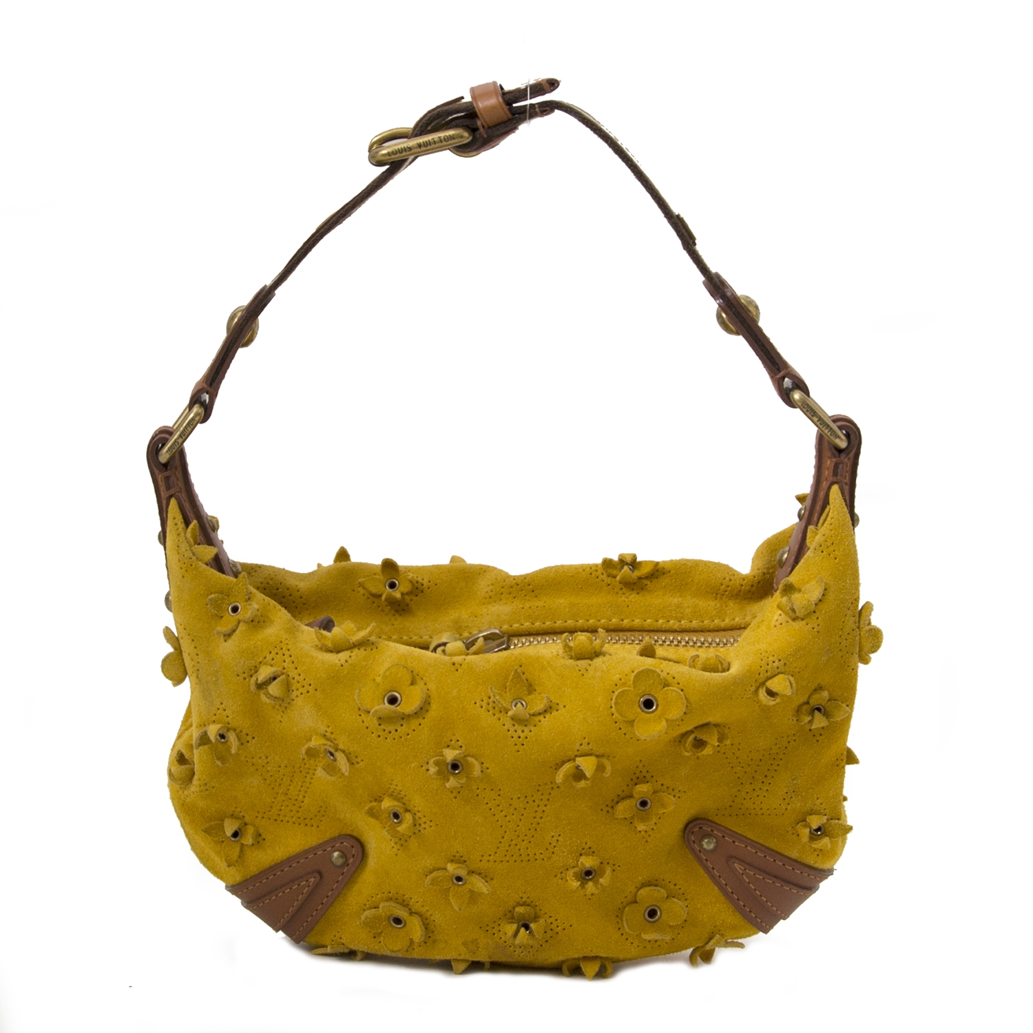 Onatah handbag Louis Vuitton Yellow in Suede - 23091968