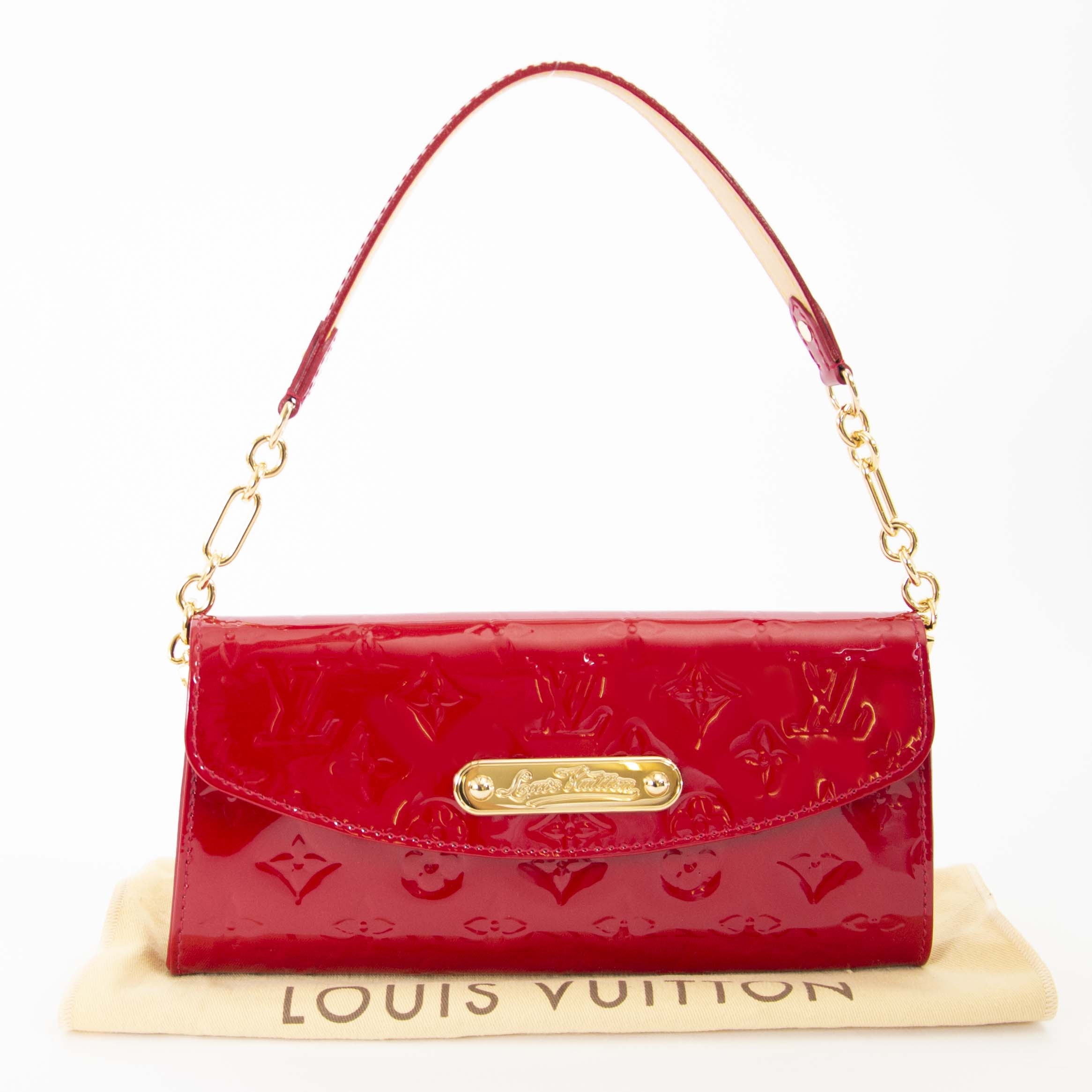 Louis Vuitton Red Monogram Vernis Sunset Boulevard Clutch Bag ○ Labellov ○  Buy and Sell Authentic Luxury