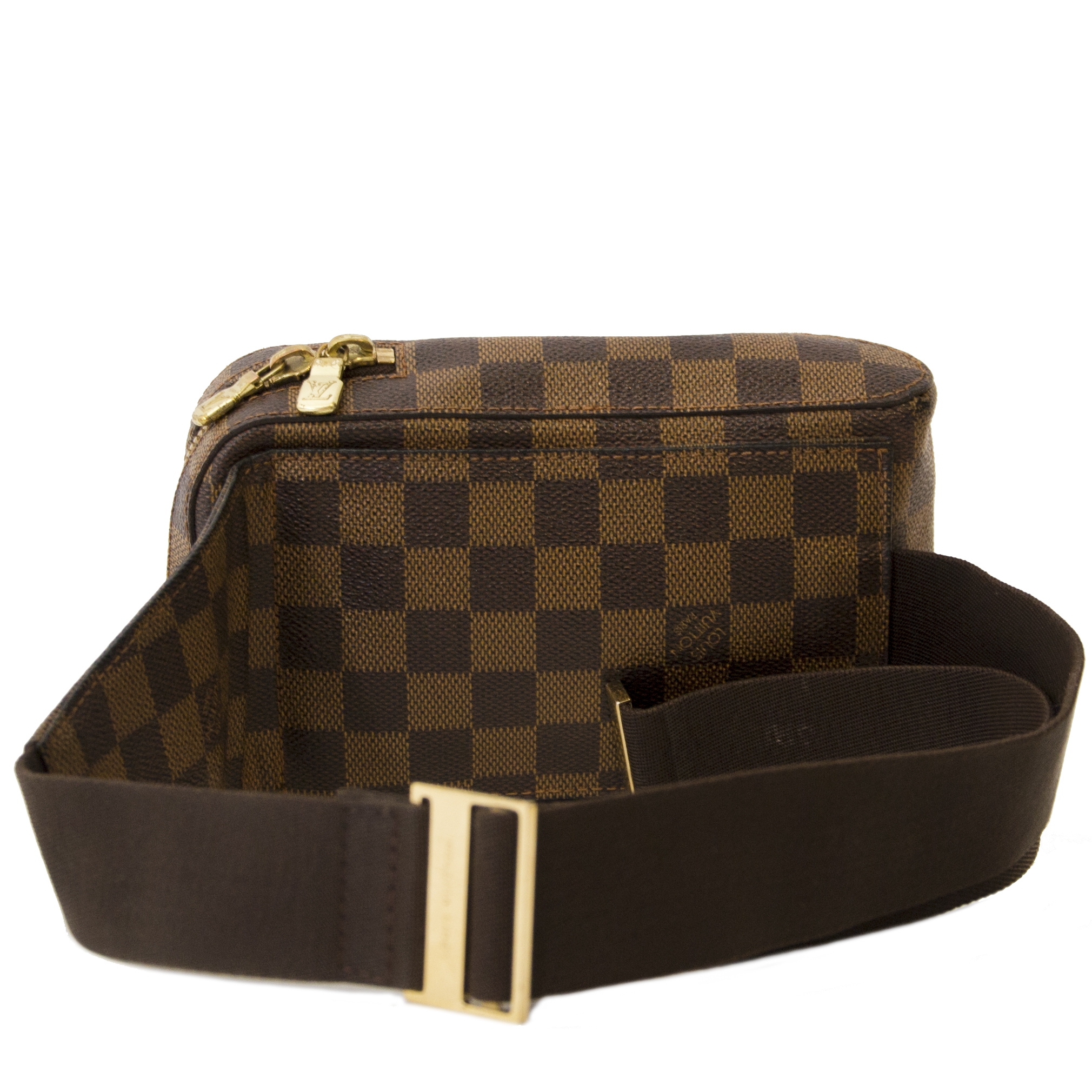 LOUIS VUITTON Damier Ebene Geronimos Brown Hip Bag