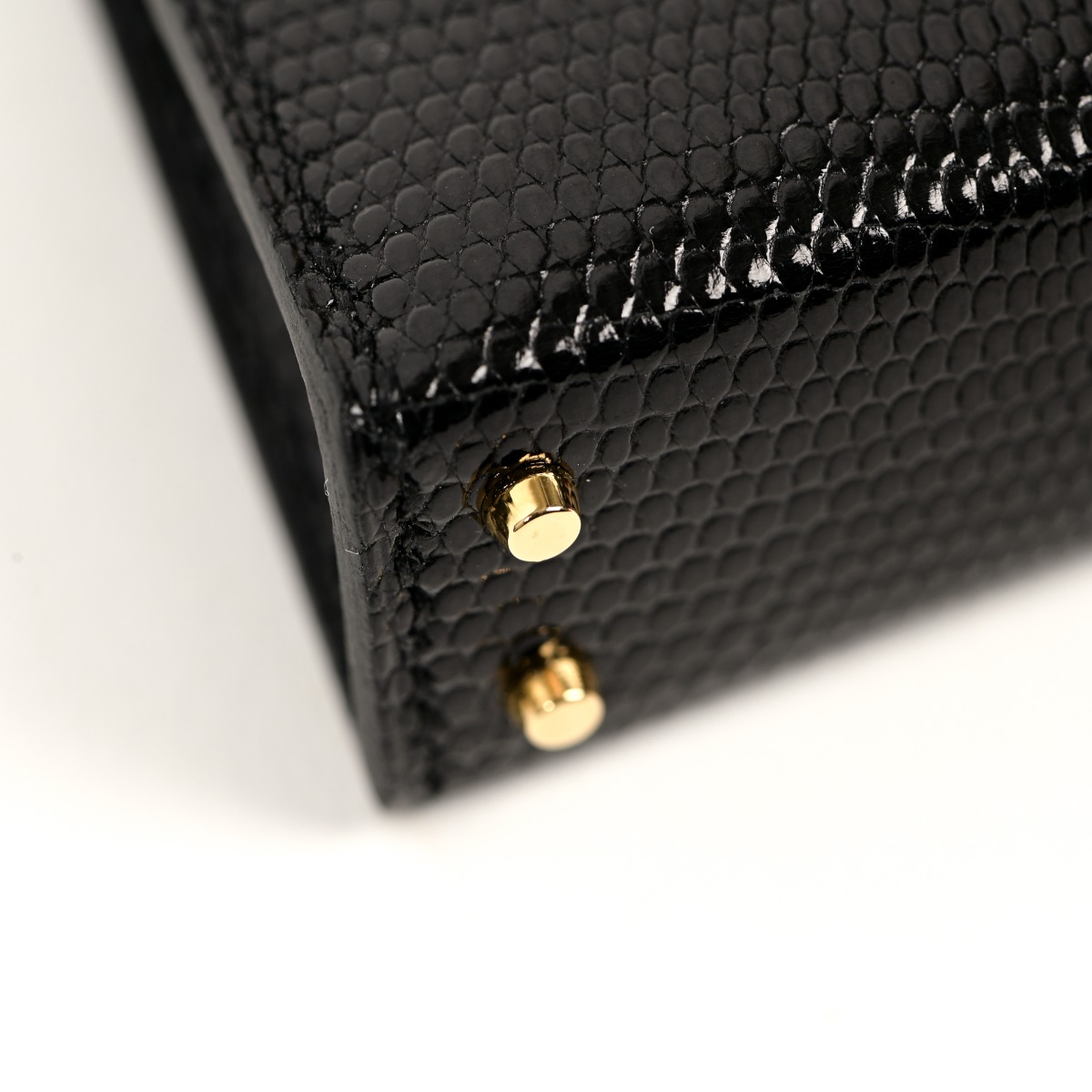 Hermès Black Lizard Micro Kelly Bag Charm with Twilly For Sale at 1stDibs